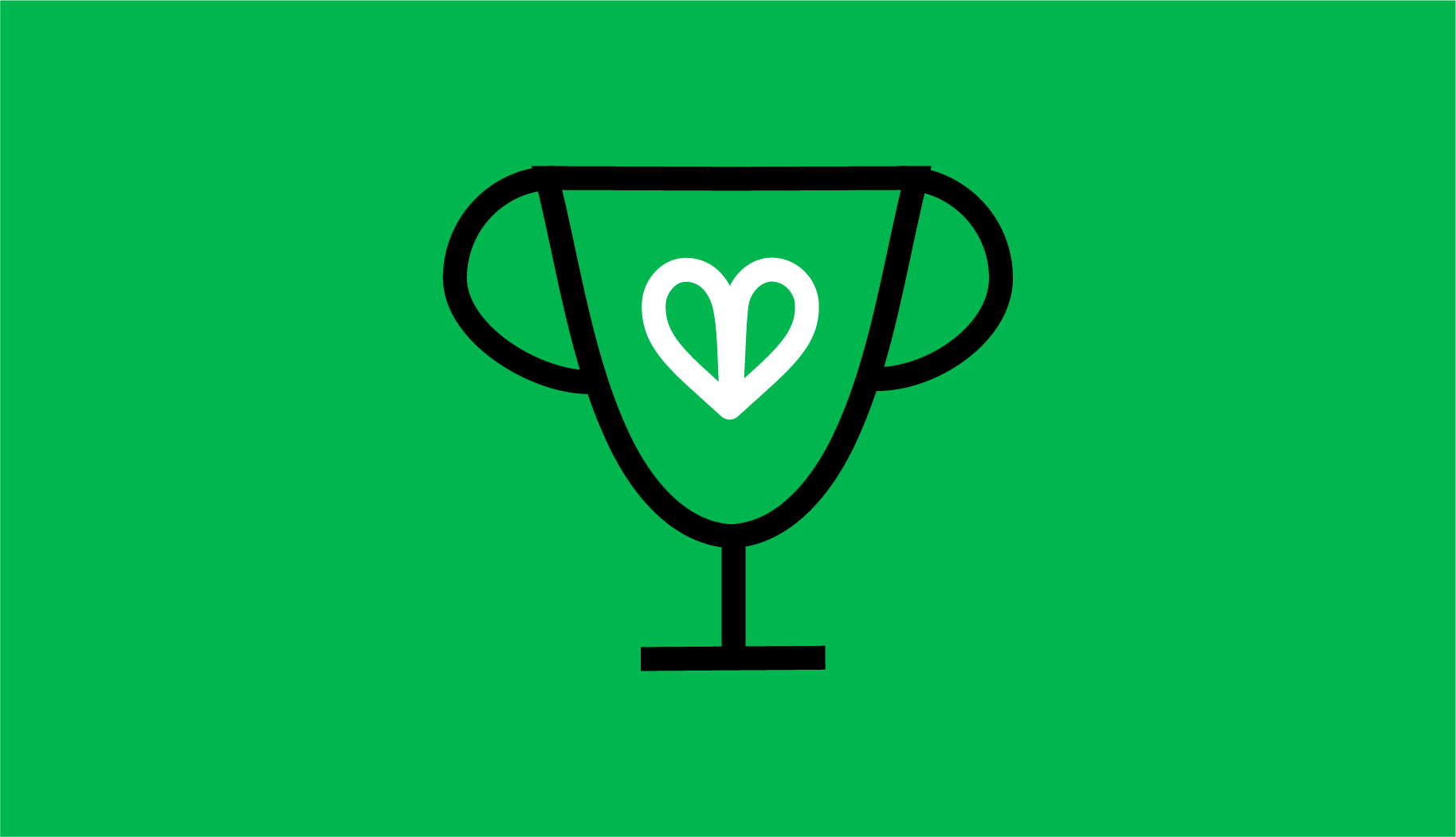 B&W icon on a green background