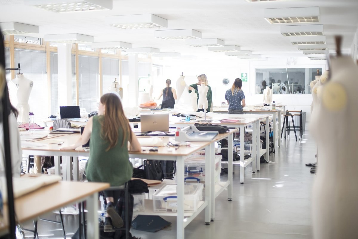 Students at work in Fashion studios