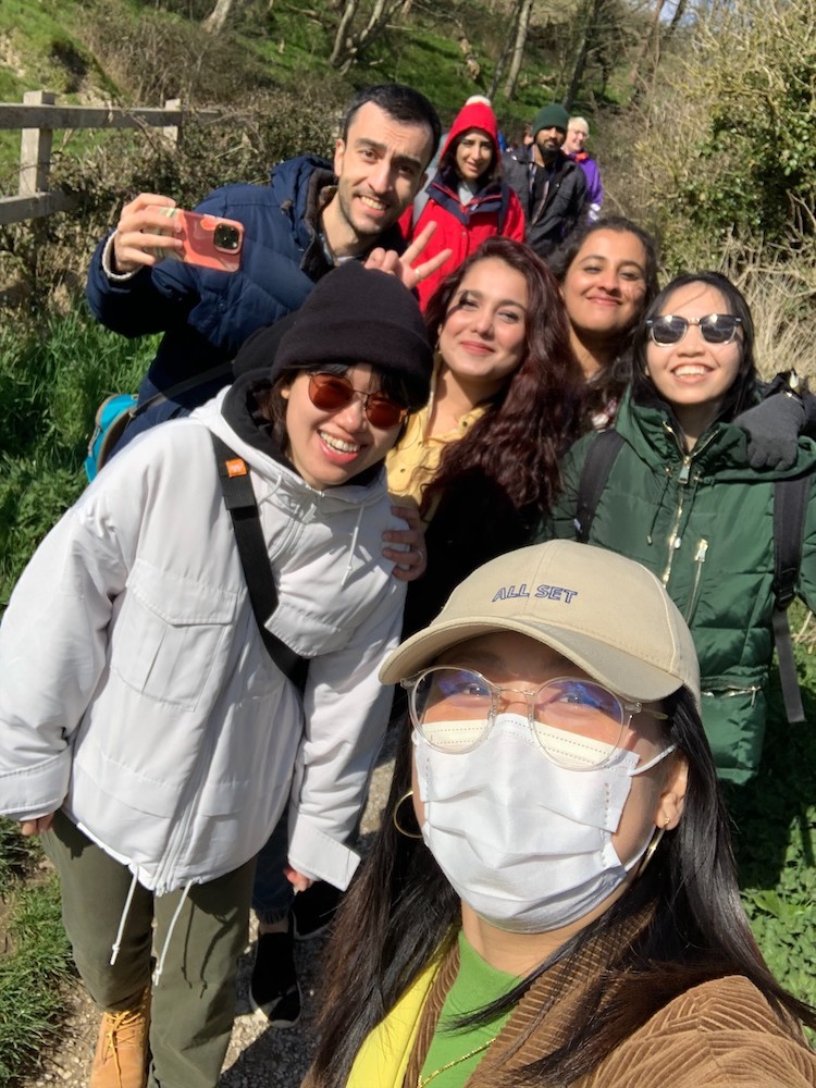 AUB Students walking to Swanage together