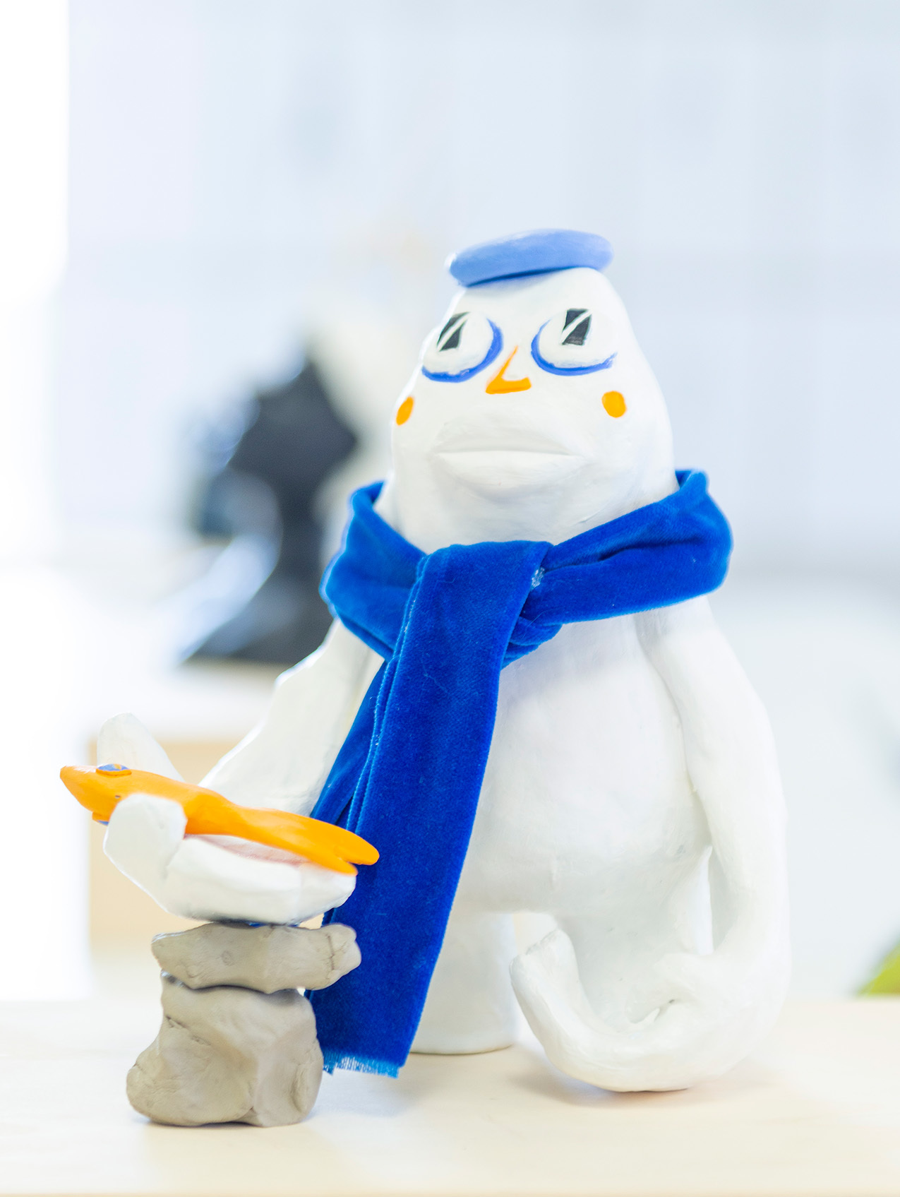 Clay model snowman