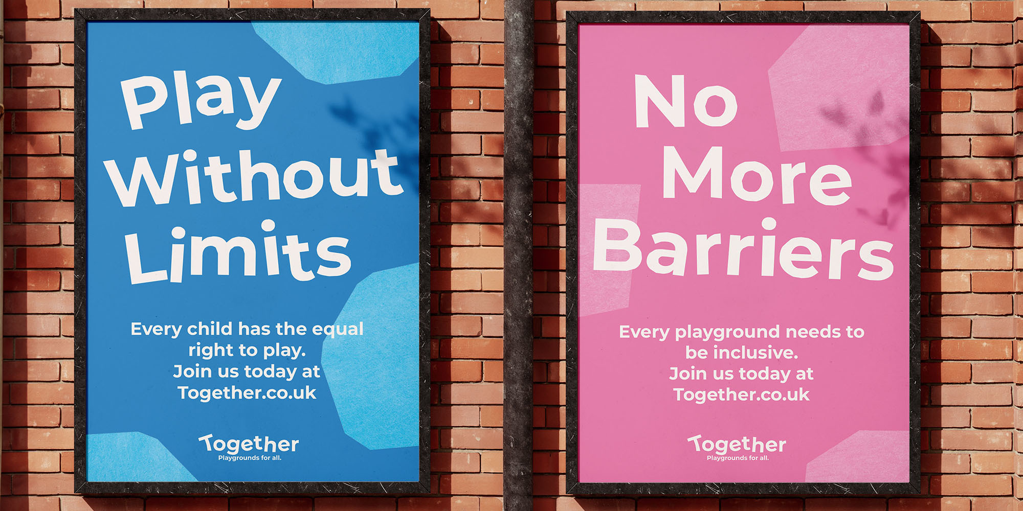 Two “join the campaign” awareness posters, first poster title says, “Play Without Limits” and the second poster title says “No More Barriers”.