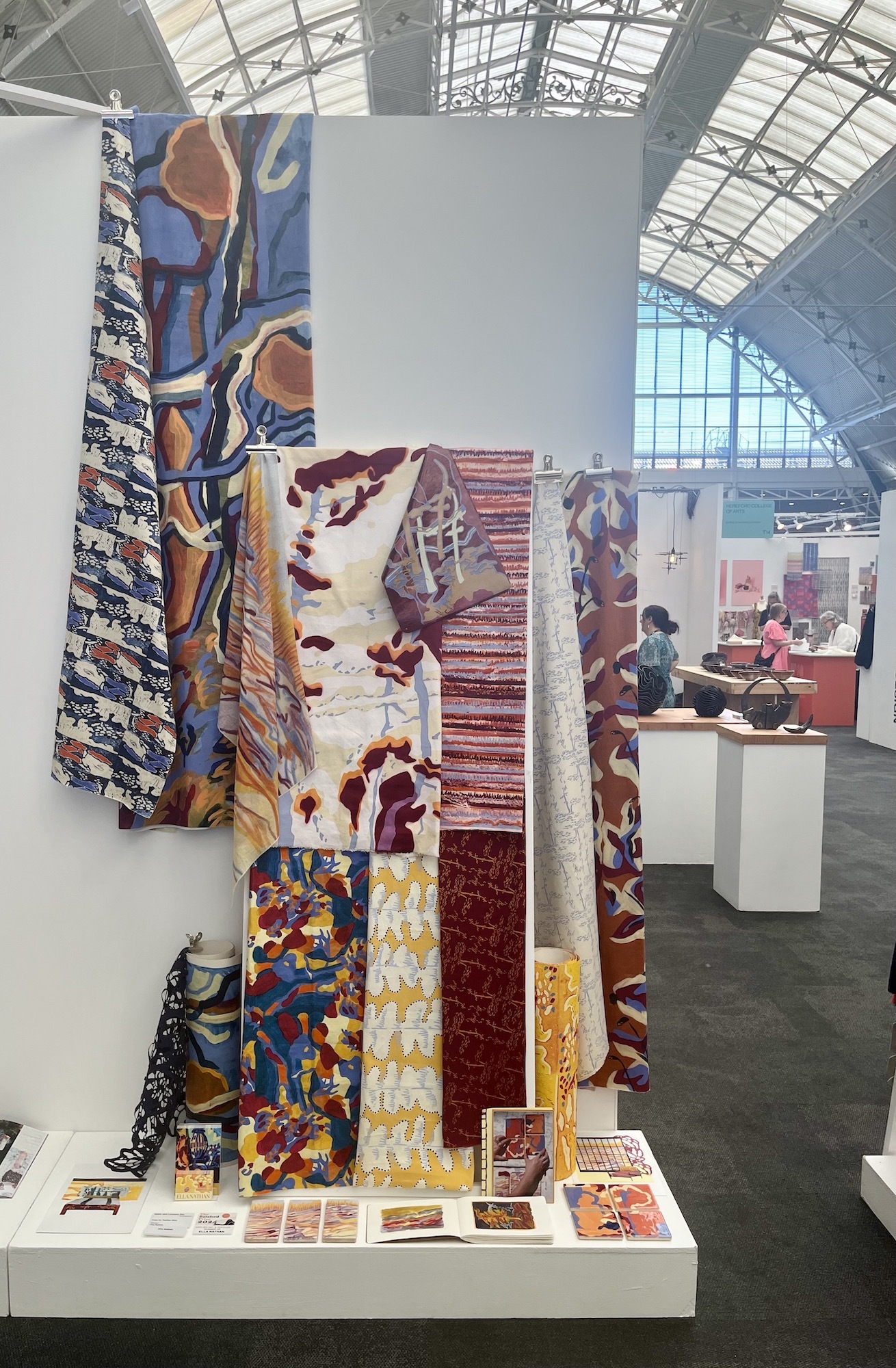 Samples of BA (Hons) Textiles work on display at the New Designers 2024 event in London.