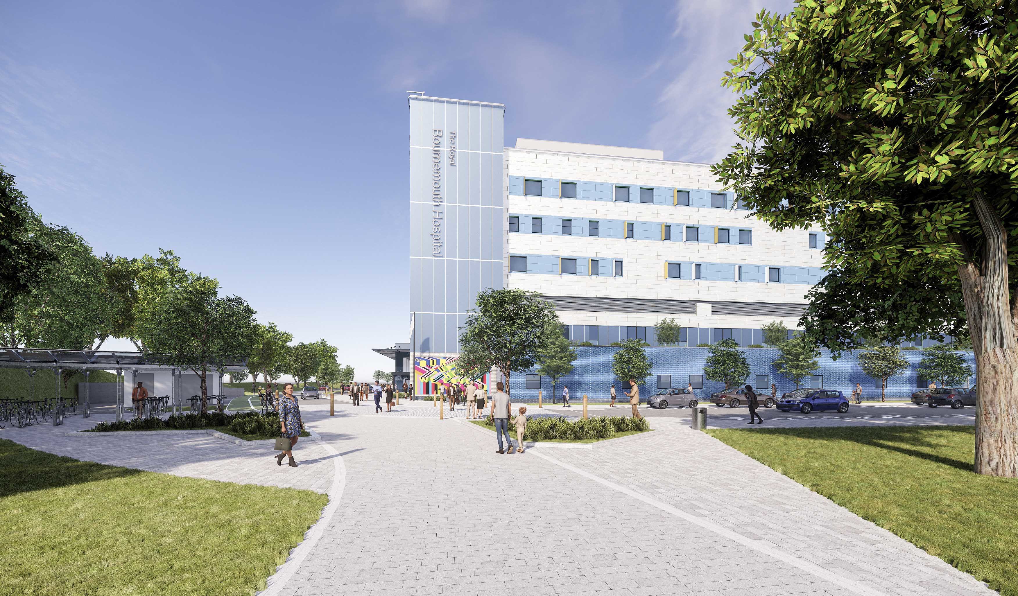 An artist's rendering of the new BEACH Building at Royal Bournemouth Hospital