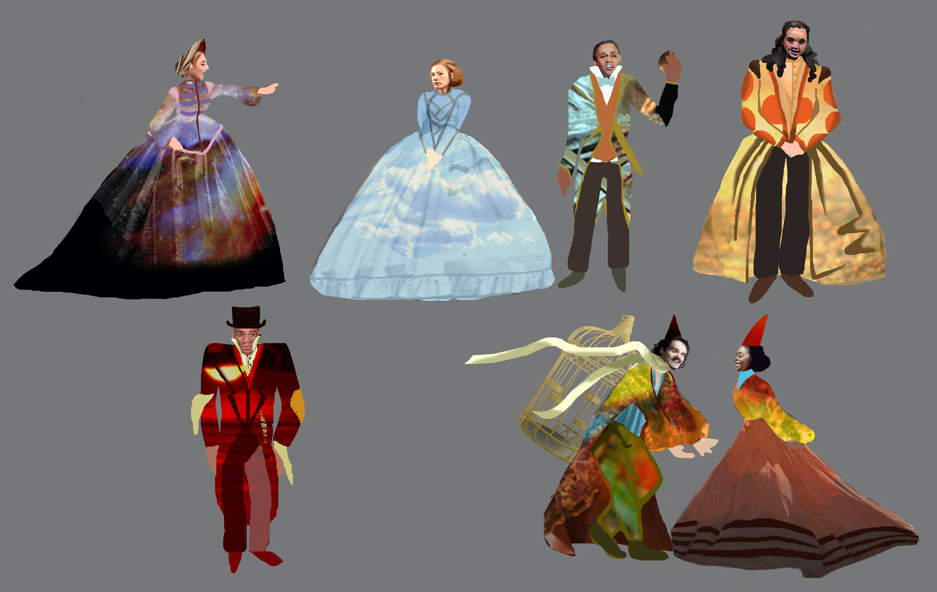 Costume designs inspired by The Magic Flute