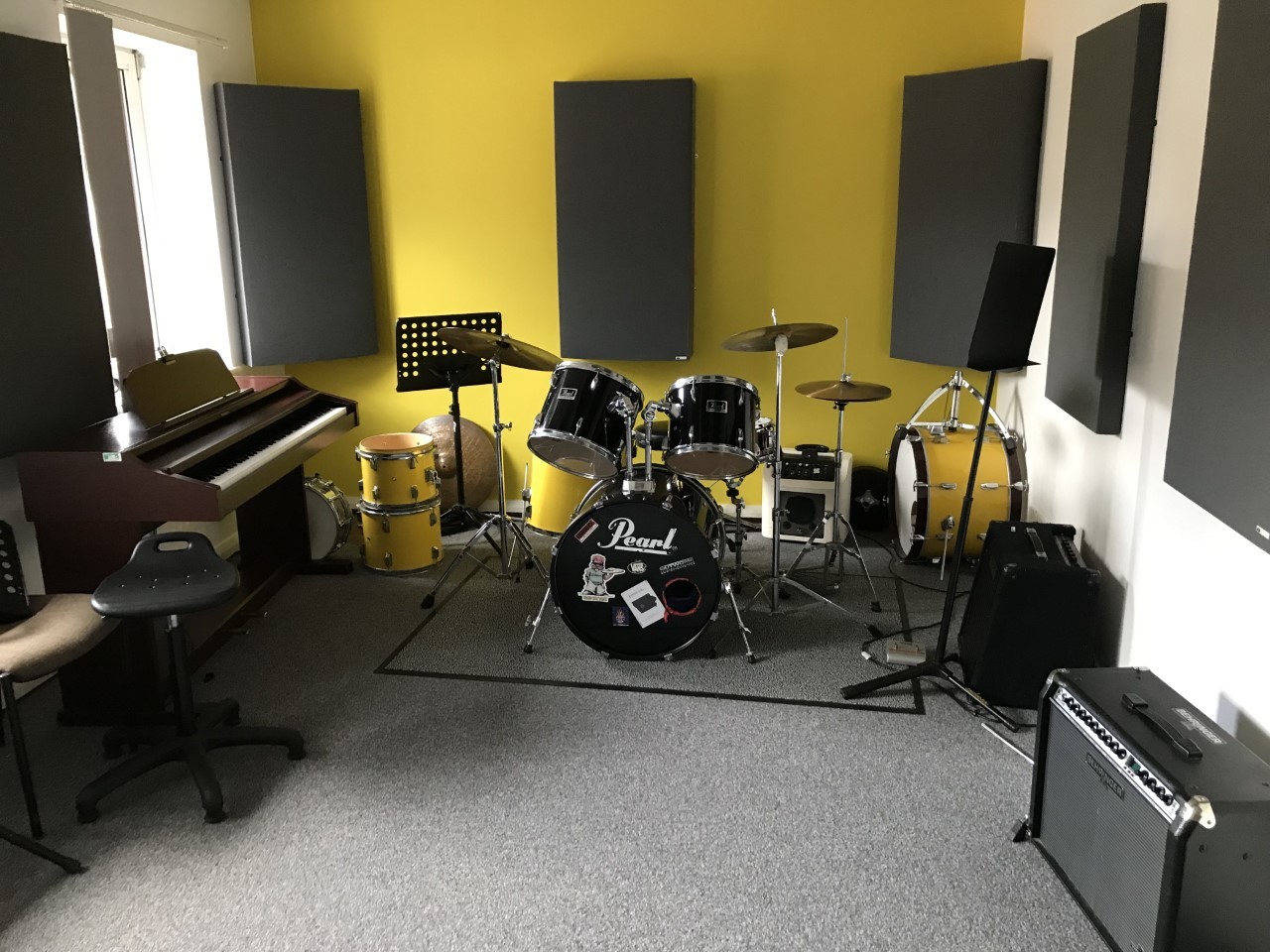 Drum kit in a sound room
