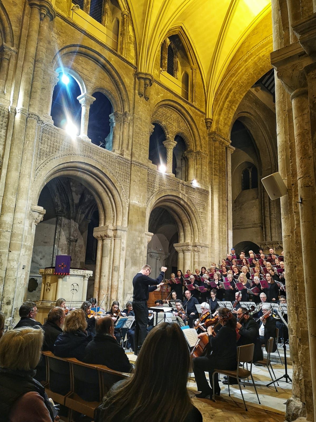 University Music Choir in Winchester cathedral performing