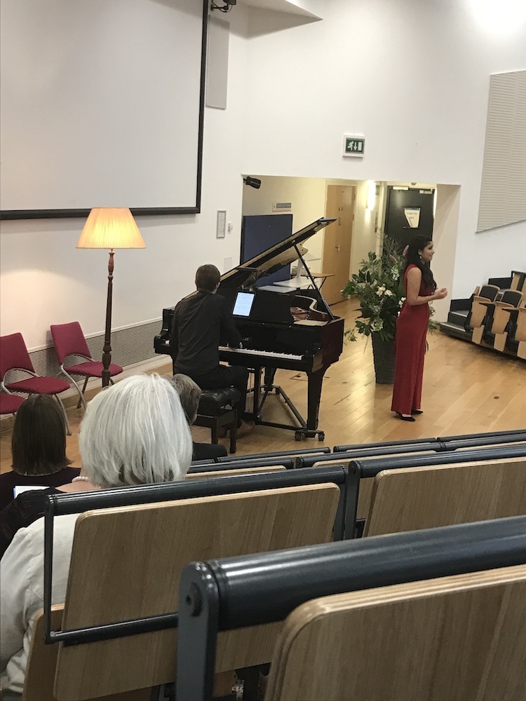 University Music students performing singing recital on campus