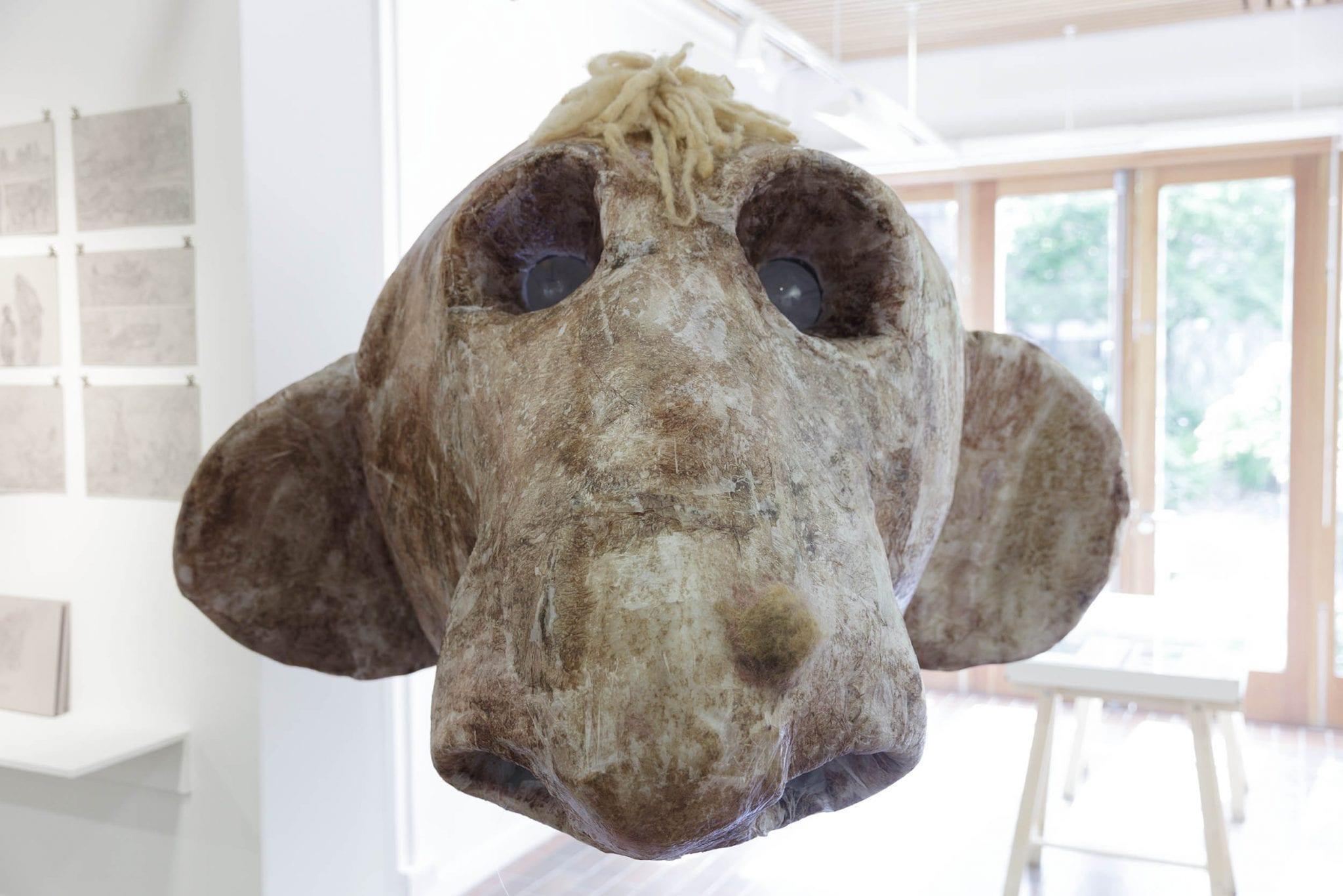 Sculpture of creatures head