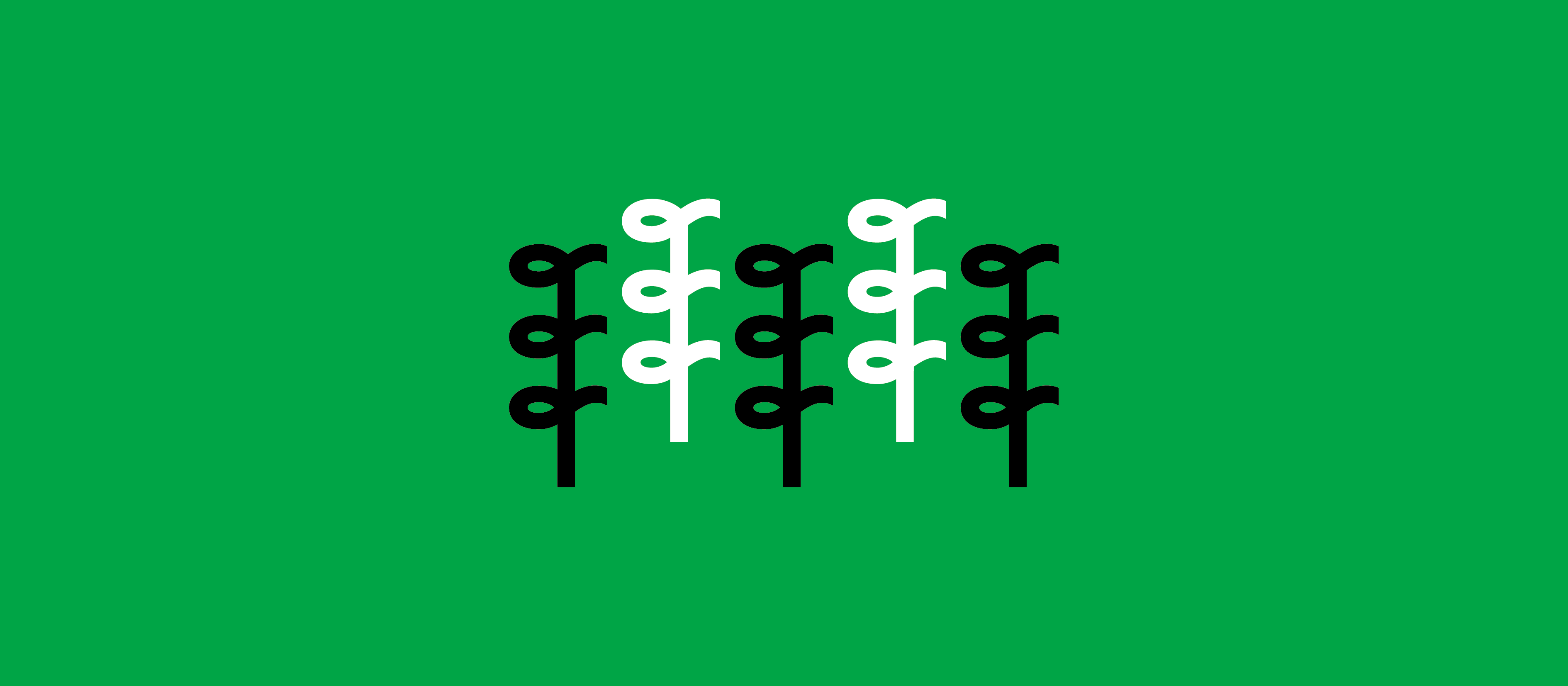 Green banner showing a row of five plant-like icons.
