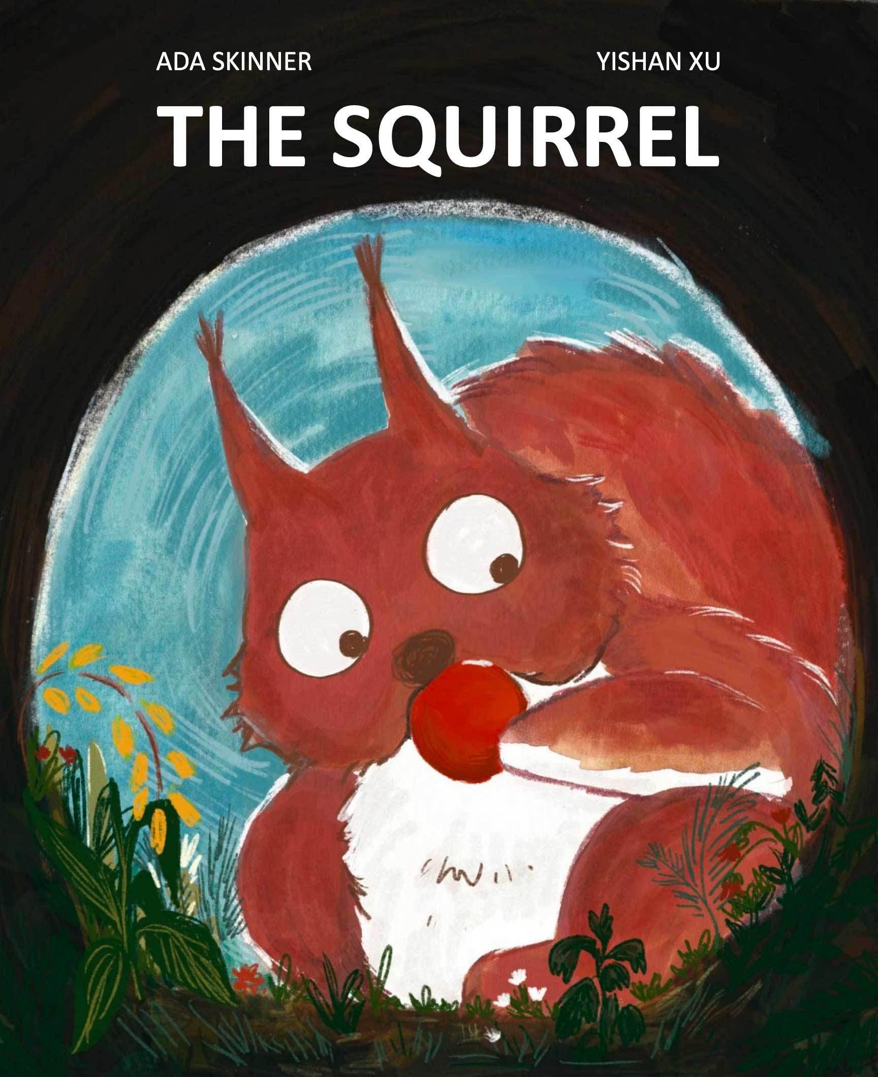 A Red Squirrel eating a red fruit like object