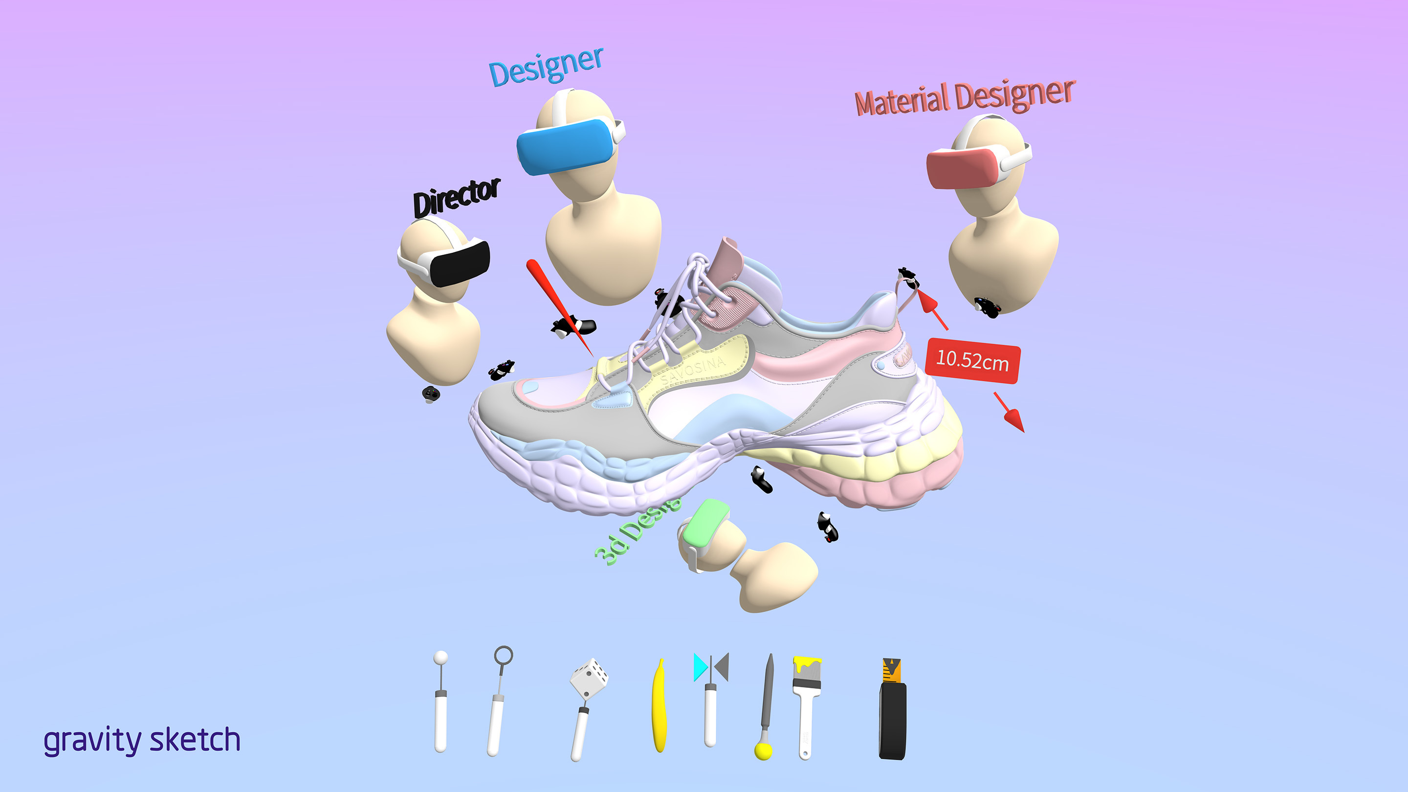 Shoe design in Gravity Sketch
