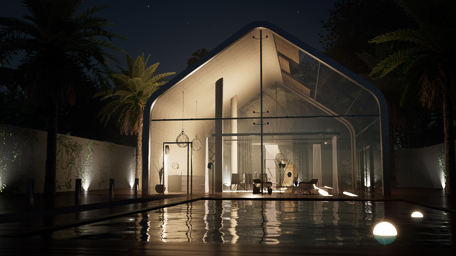 Render of a glass-fronted building using software Twin Motion