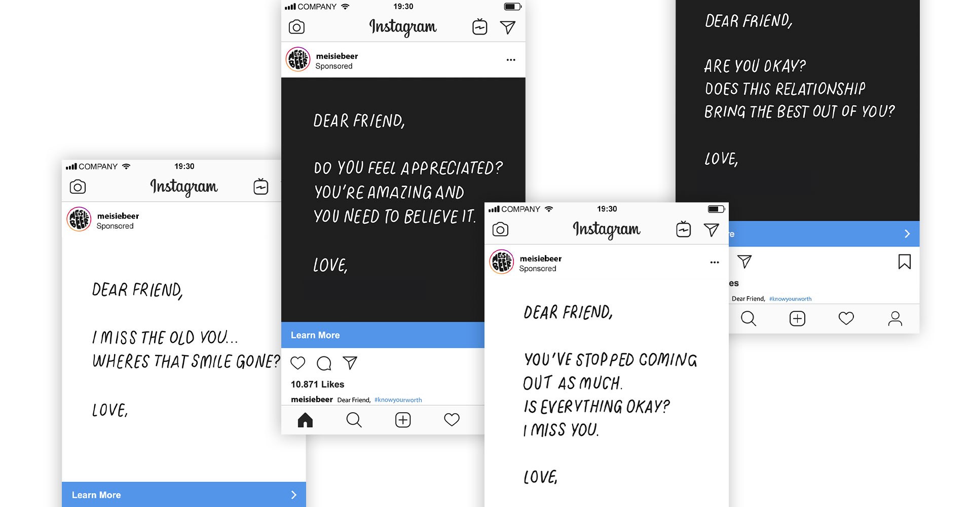 Instagram images laid out with text