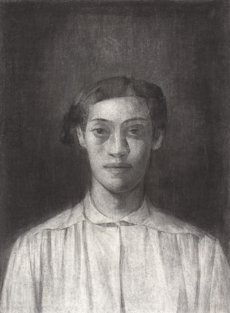 Drawing portrait of a woman.