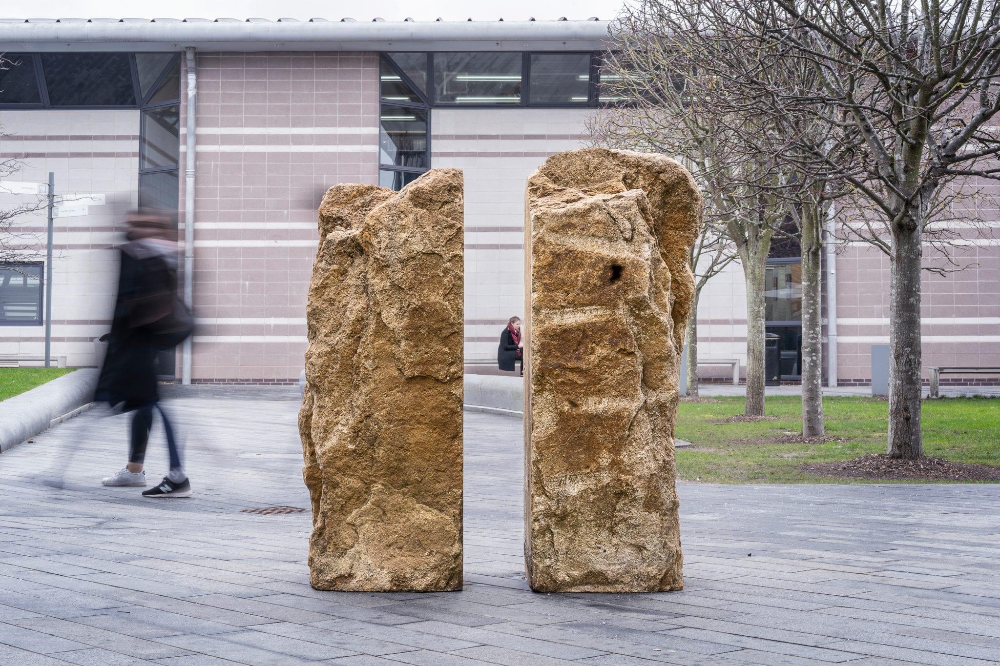 Rock sculpture by Tim Harrisson on AUB's Campus