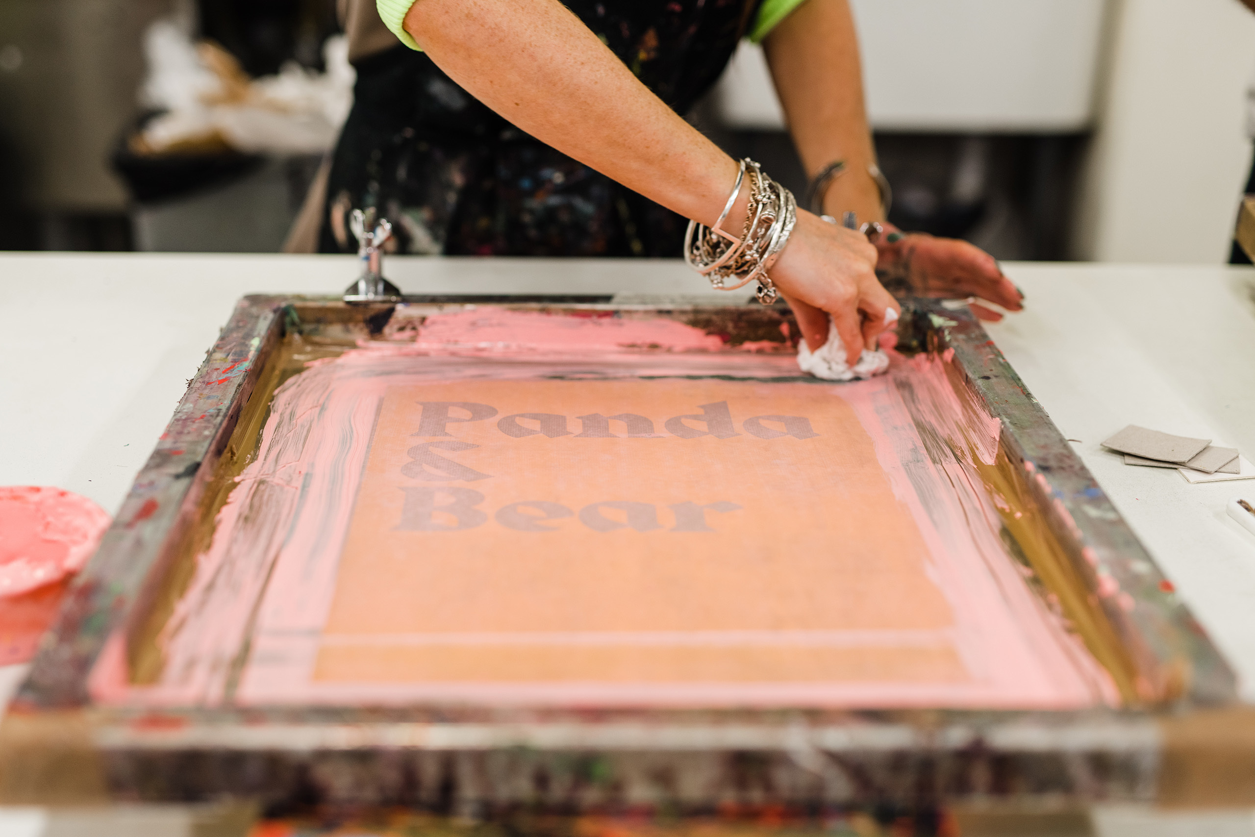 Students screenprinting