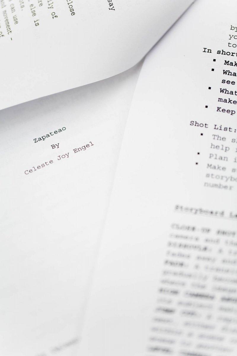 Close up of a script