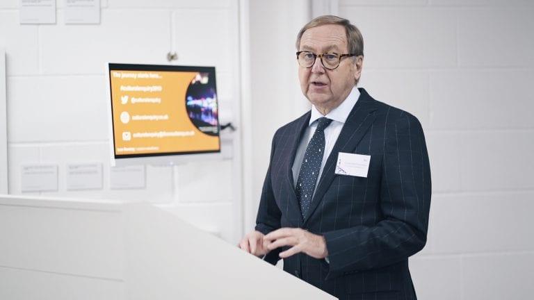 Former Vice Chancellor, Stuart Bartholomew speaking at the event.