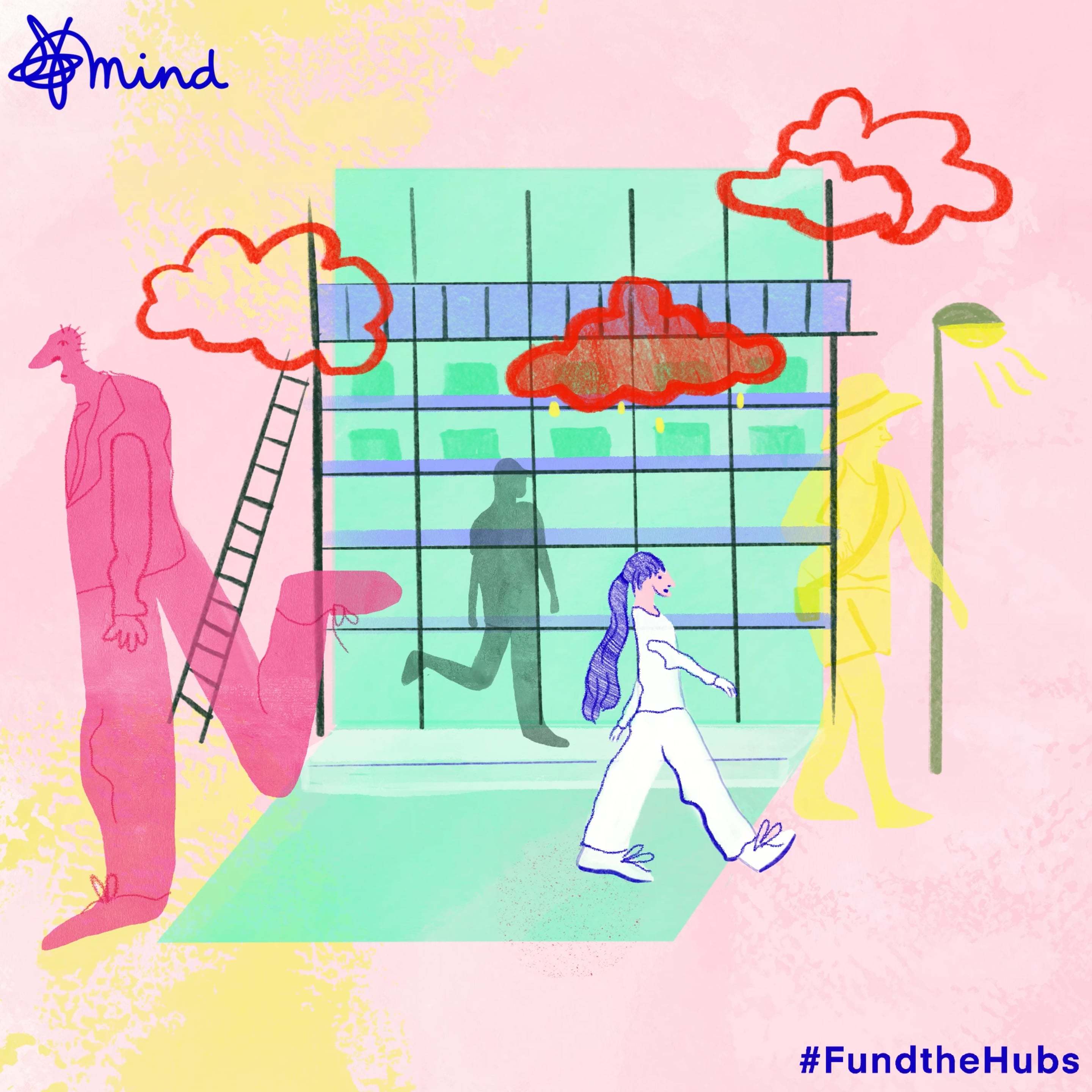 Animated GIF for Mind, umbrella character .