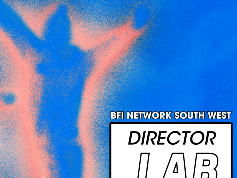 Heat map blue and orange image silhouettes, white label that reads 'BFI Network south west Director Lab'.