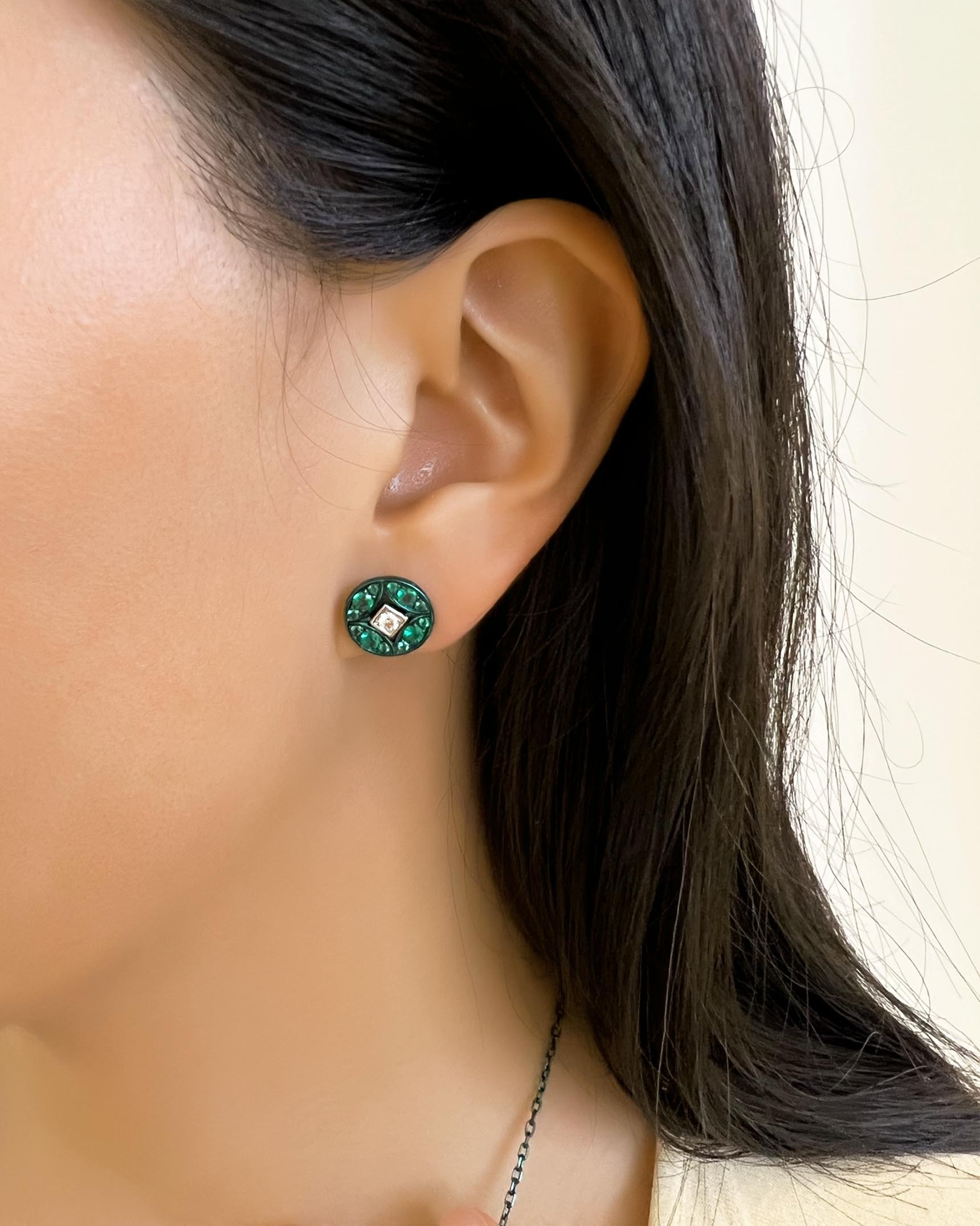 Emerald and Diamond Earrings ECD5K03436 XX