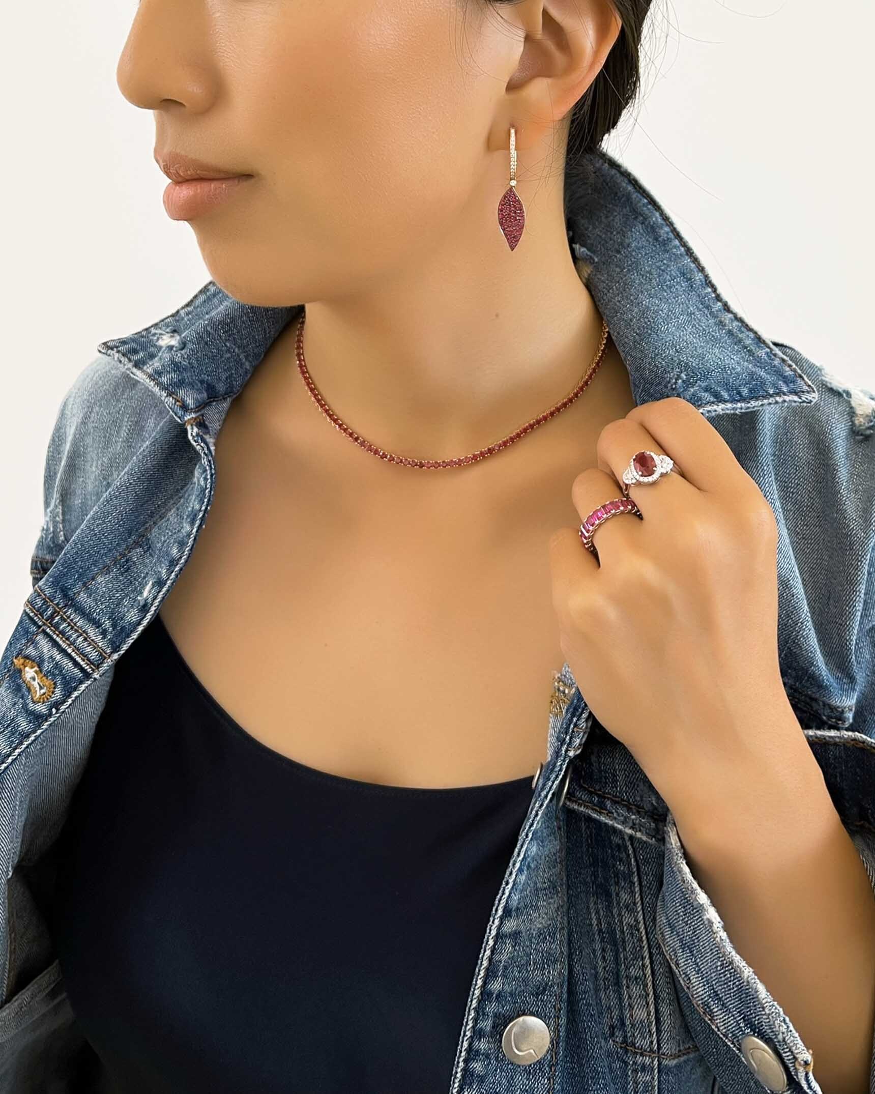 Ruby and Diamond Earrings_Rings and Necklace ECD5K03409 - RCDRU00851- RACR00265 - NCOST05693