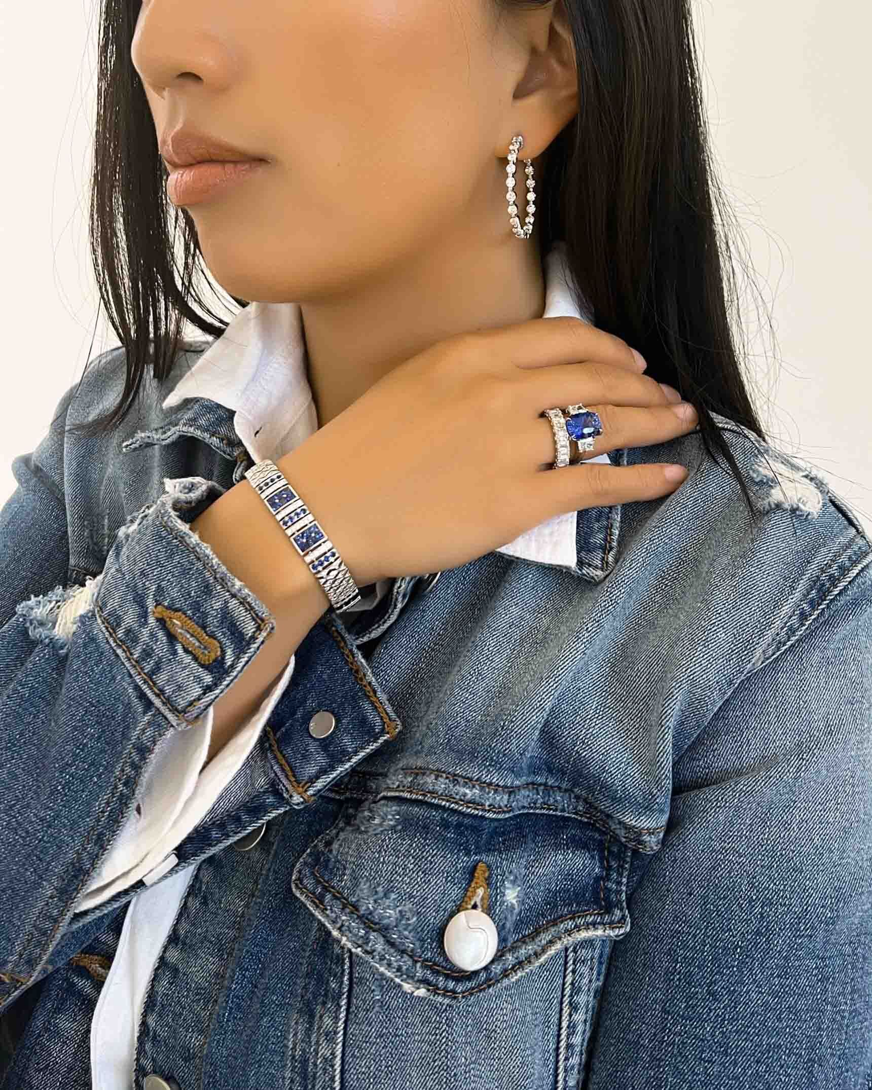 Blue Sapphire and Diamond Earrings_Bracelet and Rings EDFKK05782 - BCDKK02650 - RADPL09387 - RCDSA01946