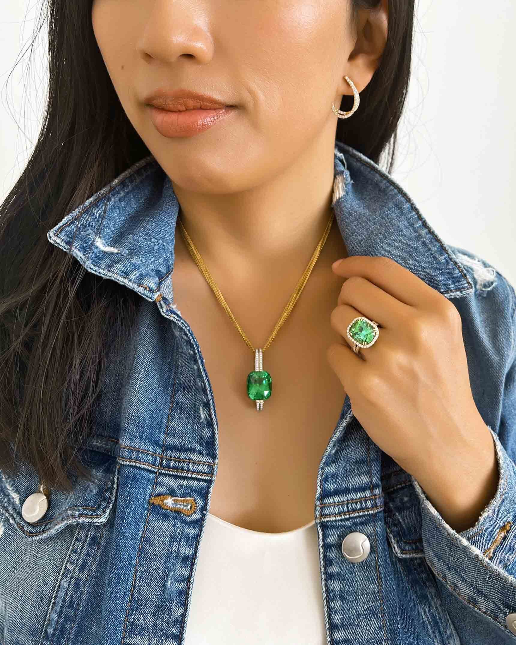 Tourmaline and Diamond Earrings_Pendant and Ring EDF5K06335 - PNC6K01884 - CHG1801651 - RMD8U00778