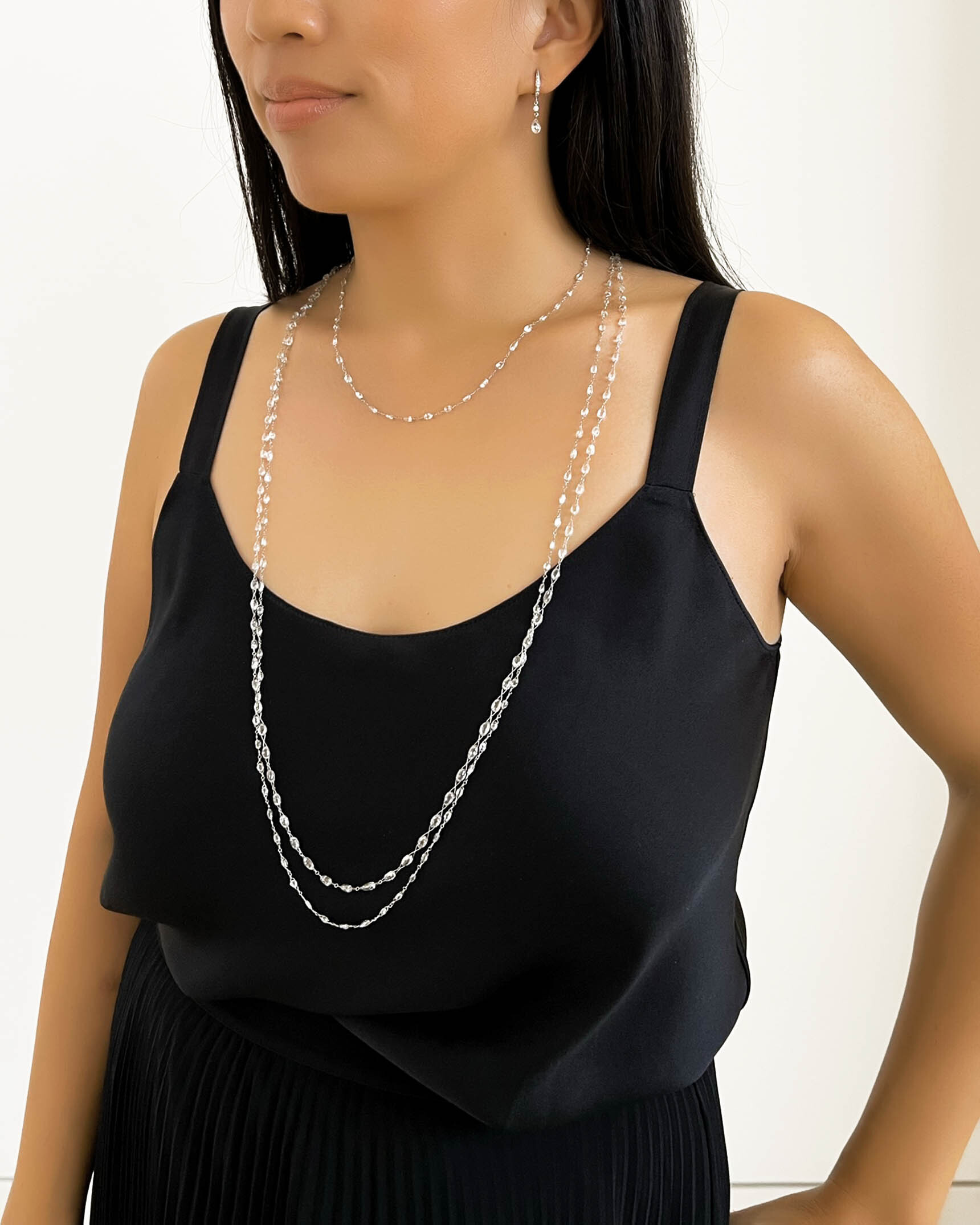 Briolette Diamond Earrings and Necklaces EDFKK04961 - NDOTK05130 - NDOTK05041 - NDUTK02696 - NDOTK05078