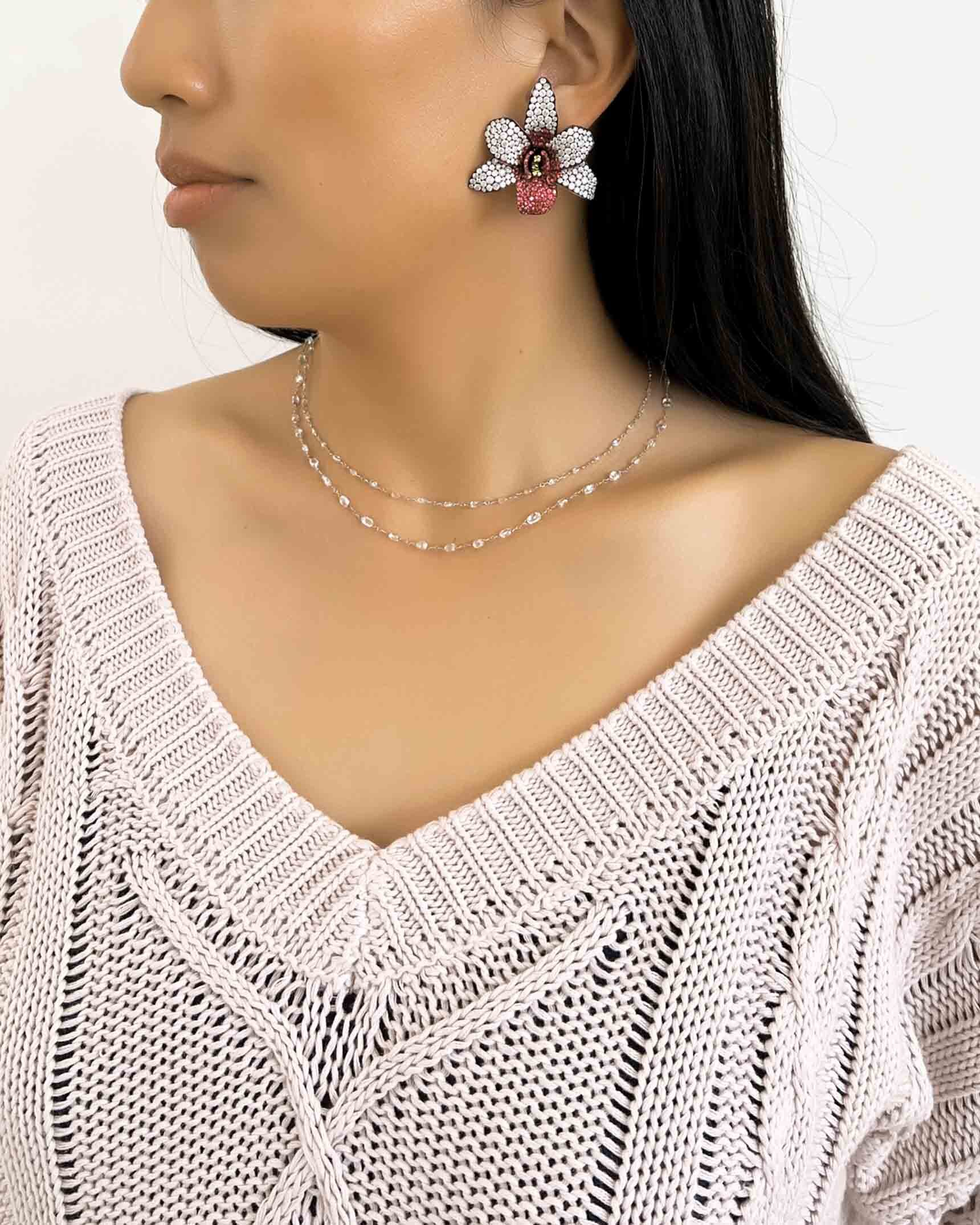 Spinel and Diamond Earrings and Necklaces ECDKK01884 - NDOTK05078 - NDUTK02696