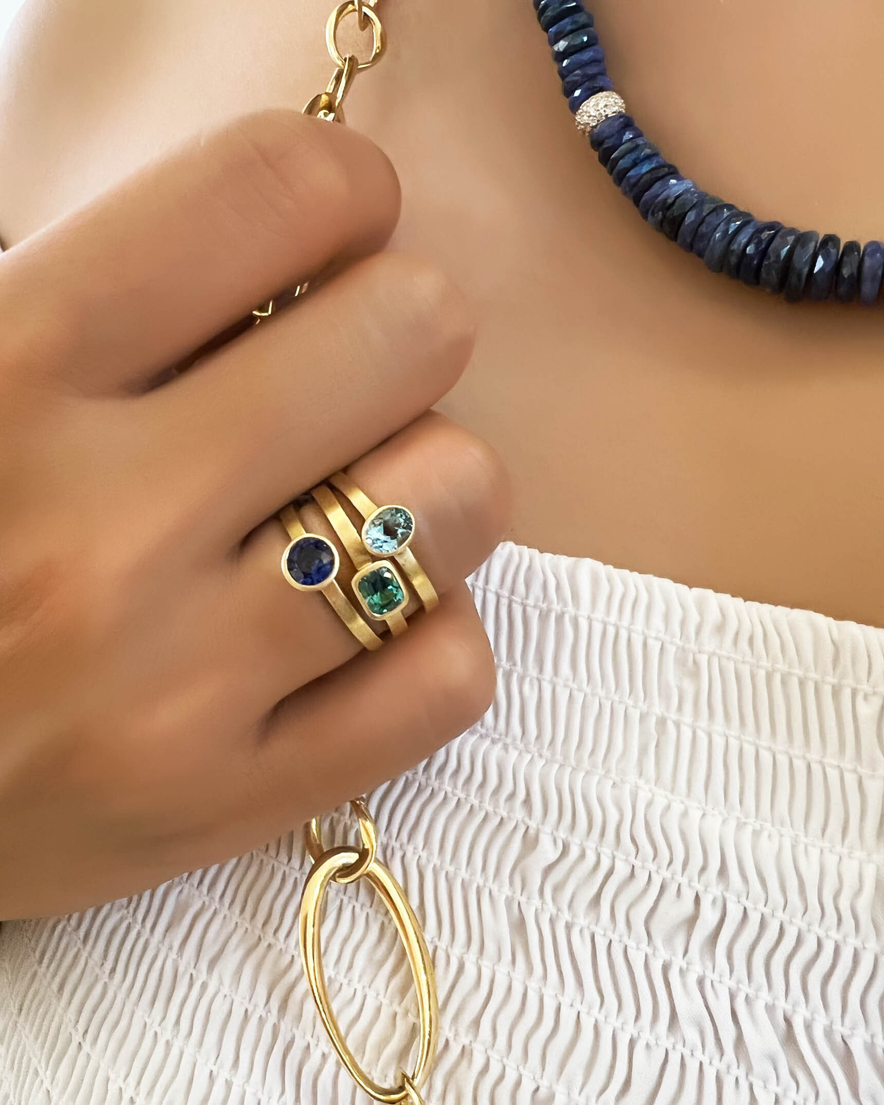 Colored Gemstone 3 Rings RCMS03338 - RCMS02865 - RCMS02883 XX