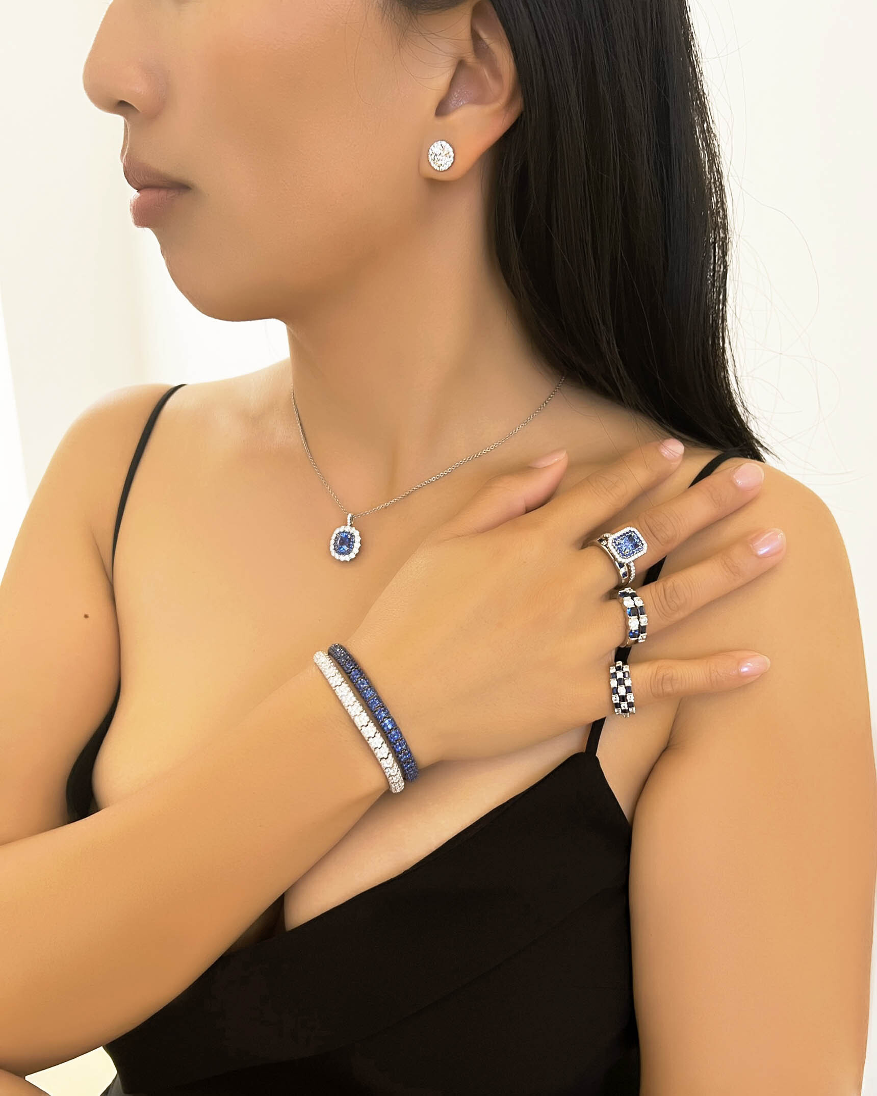 Blue Sapphire and Diamond Jewelry EDFKK05719 - RCDSA03098 - RACDS00778 - RACDS00851 - RACDS00844 - RACDS00976 - BCO3K00170 - BDOTK05158 - PNC6K01820 (second look)