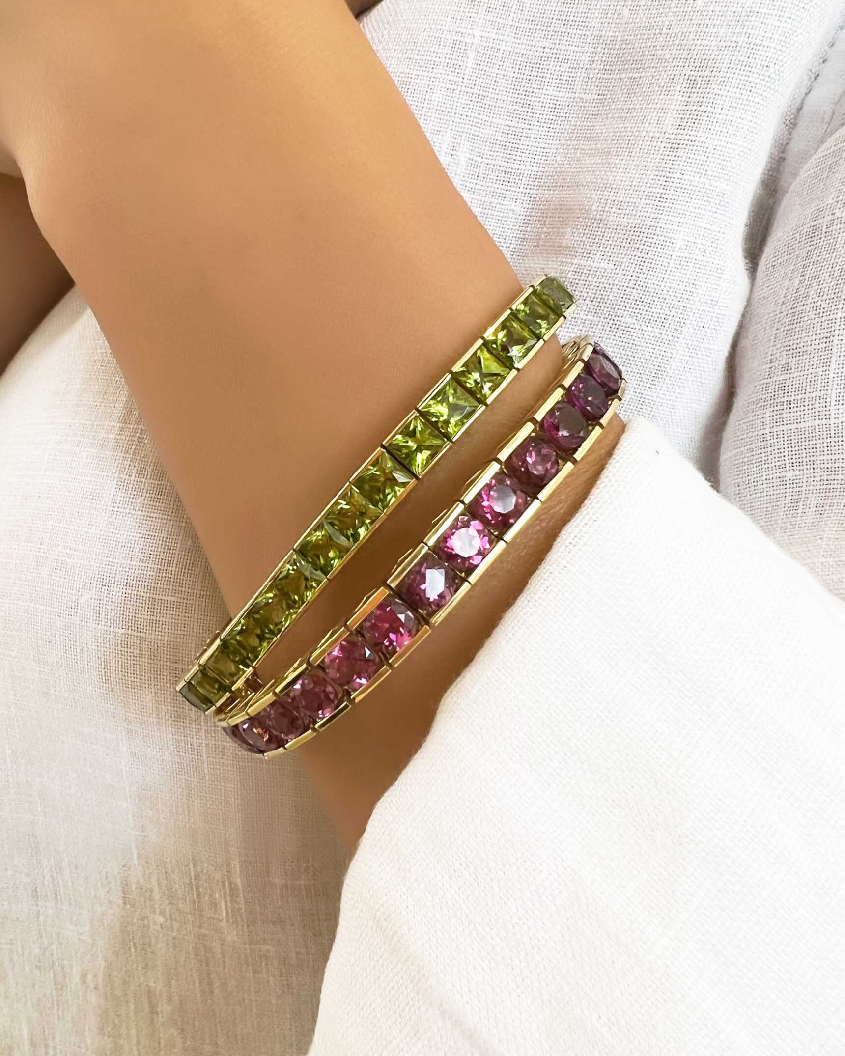 Peridot and Rhodolite Garnet Bracelets BCO3K00092 - BCO3K00169 XX