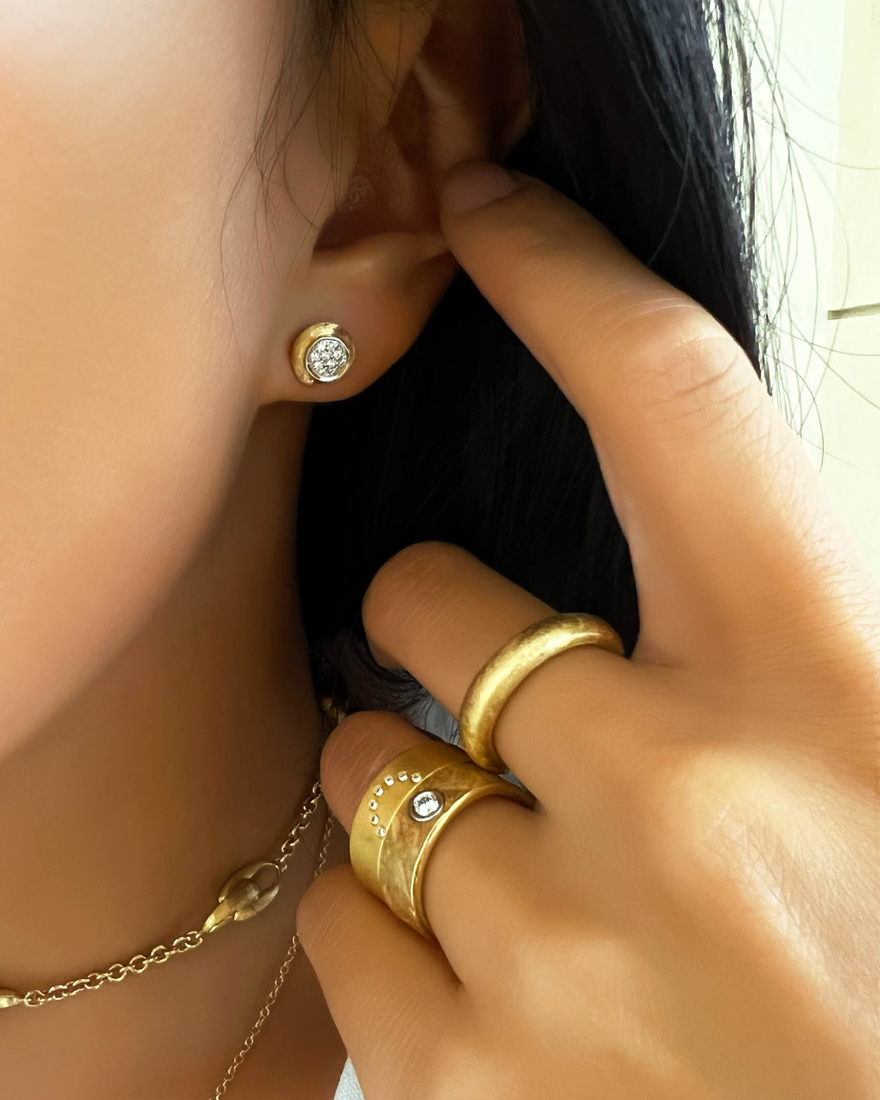 Yellow Gold Rings and Earrings RWEDD04211 - RADMM00620 - RWEDY00778 - EDF2K03445 XX