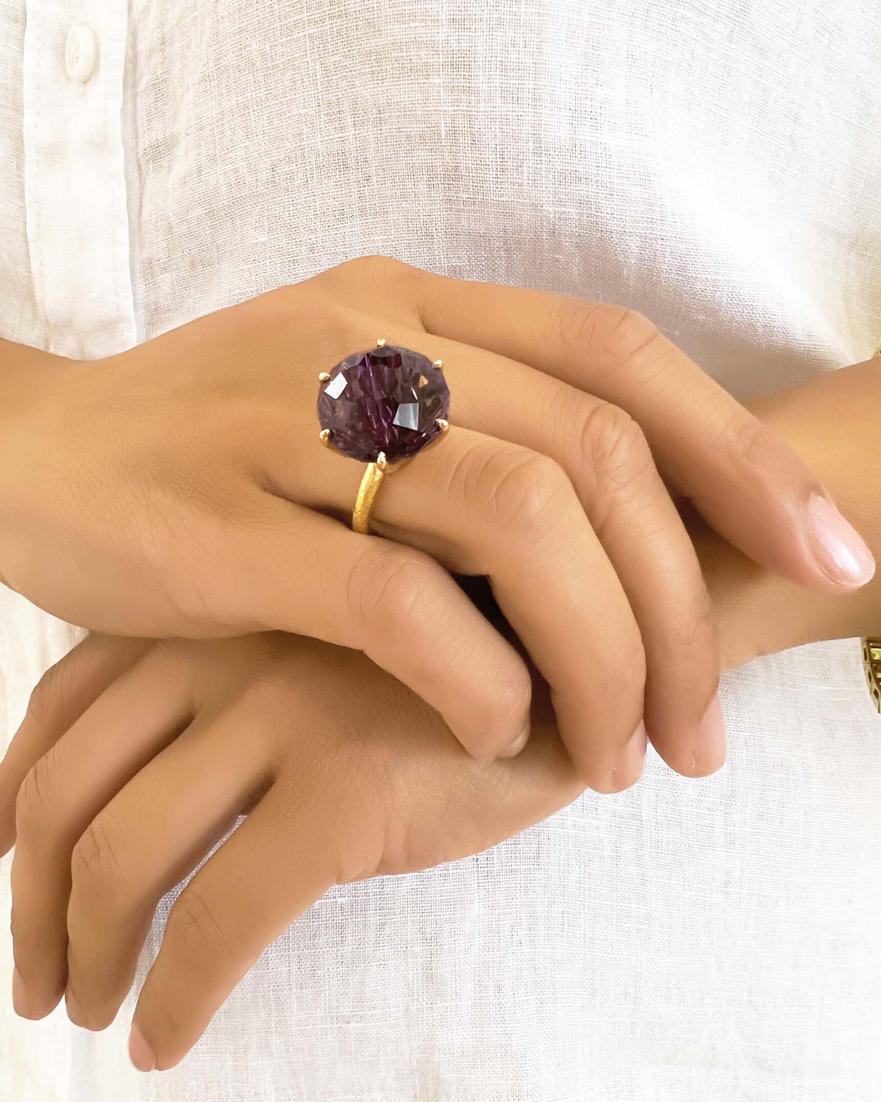 Starbrite Amethyst and Yellow Gold Ring RCMS03132 XX