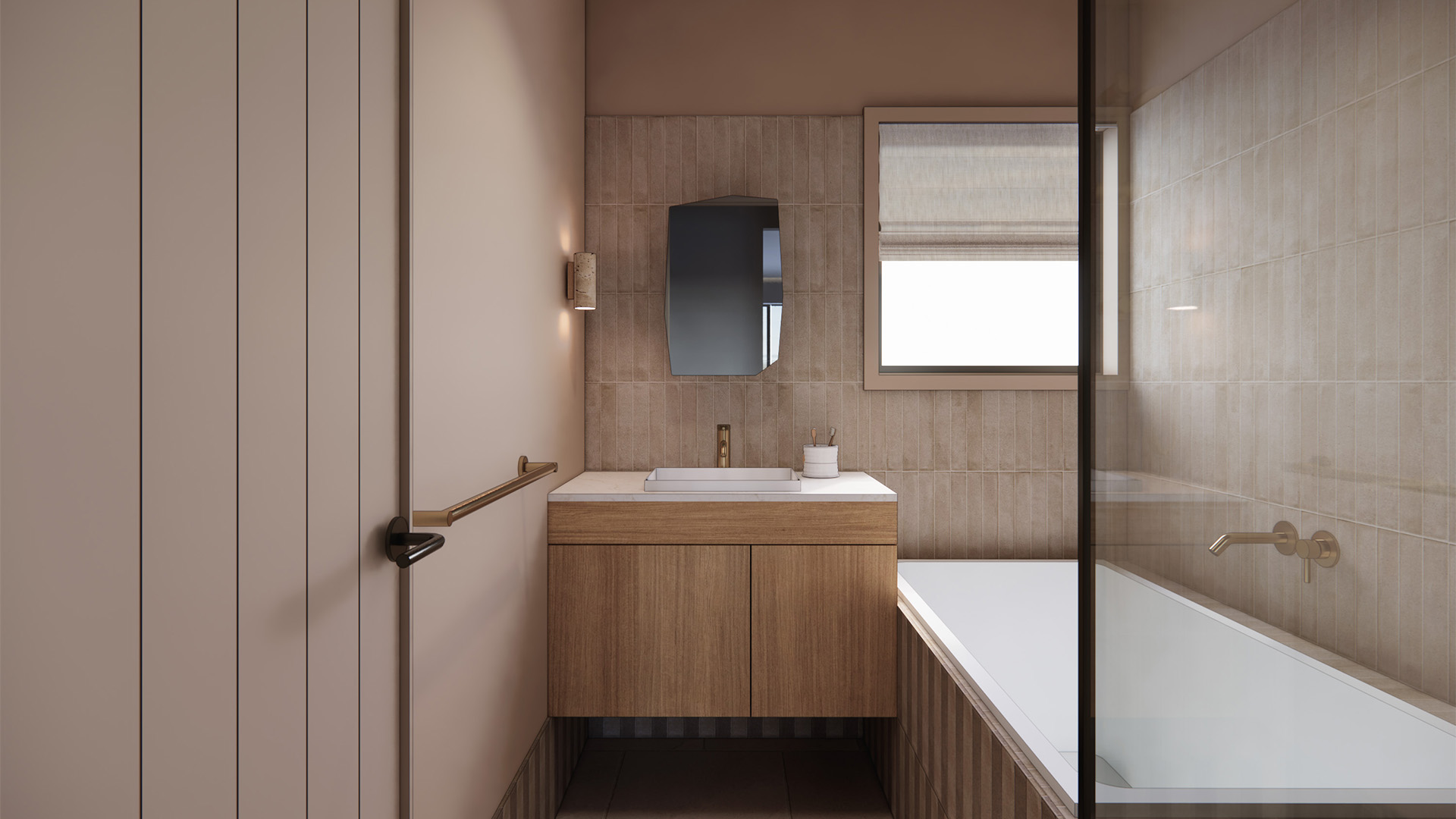 Arli Homes Lumi Earth and Ember Deanside Bathroom Final Render