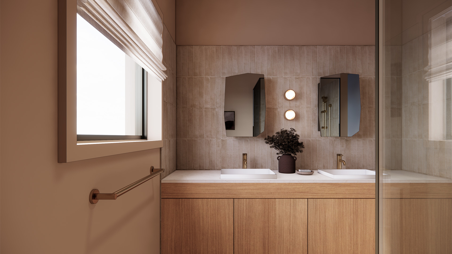 Arli Homes Lumi Earth and Ember Deanside Ensuite View 01 Final Render