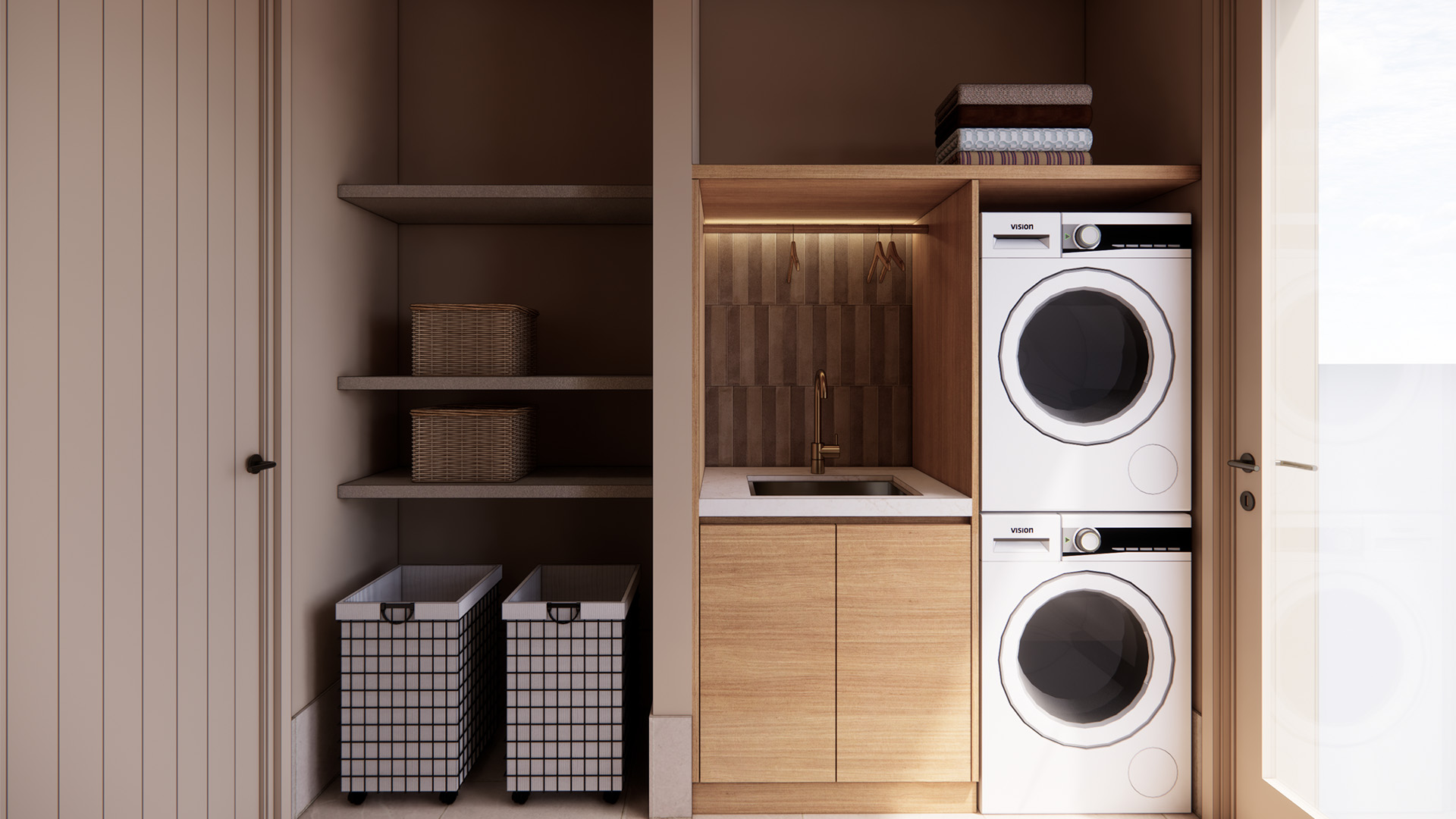 Arli Homes Lumi Earth and Ember Deanside Laundry Final Render
