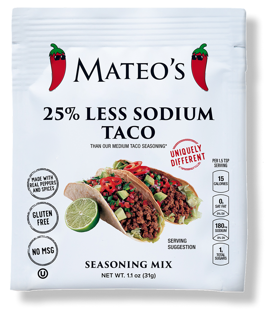 Mateo's 25% Less Sodium Taco Seasoning