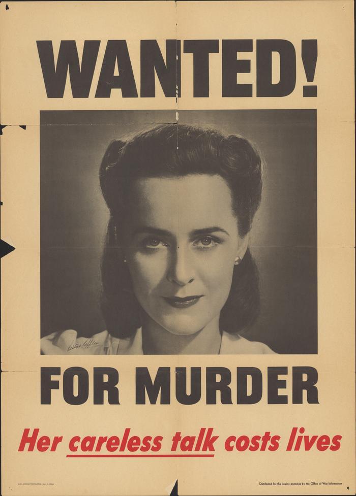 Wanted for Murder Propaganda Poster