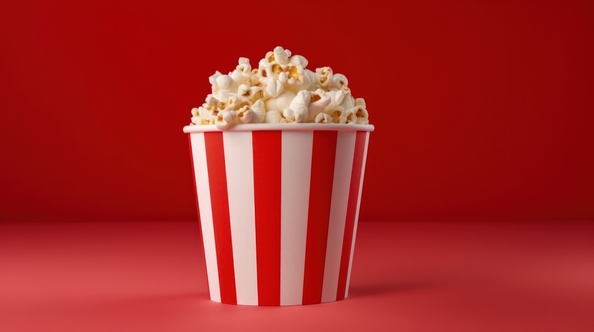 Pop corn on vivid background. Illustration Generative AI