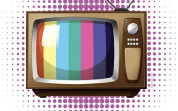 Teaser Fernsehkabelanschluss Bunt leuchtender Fernseher