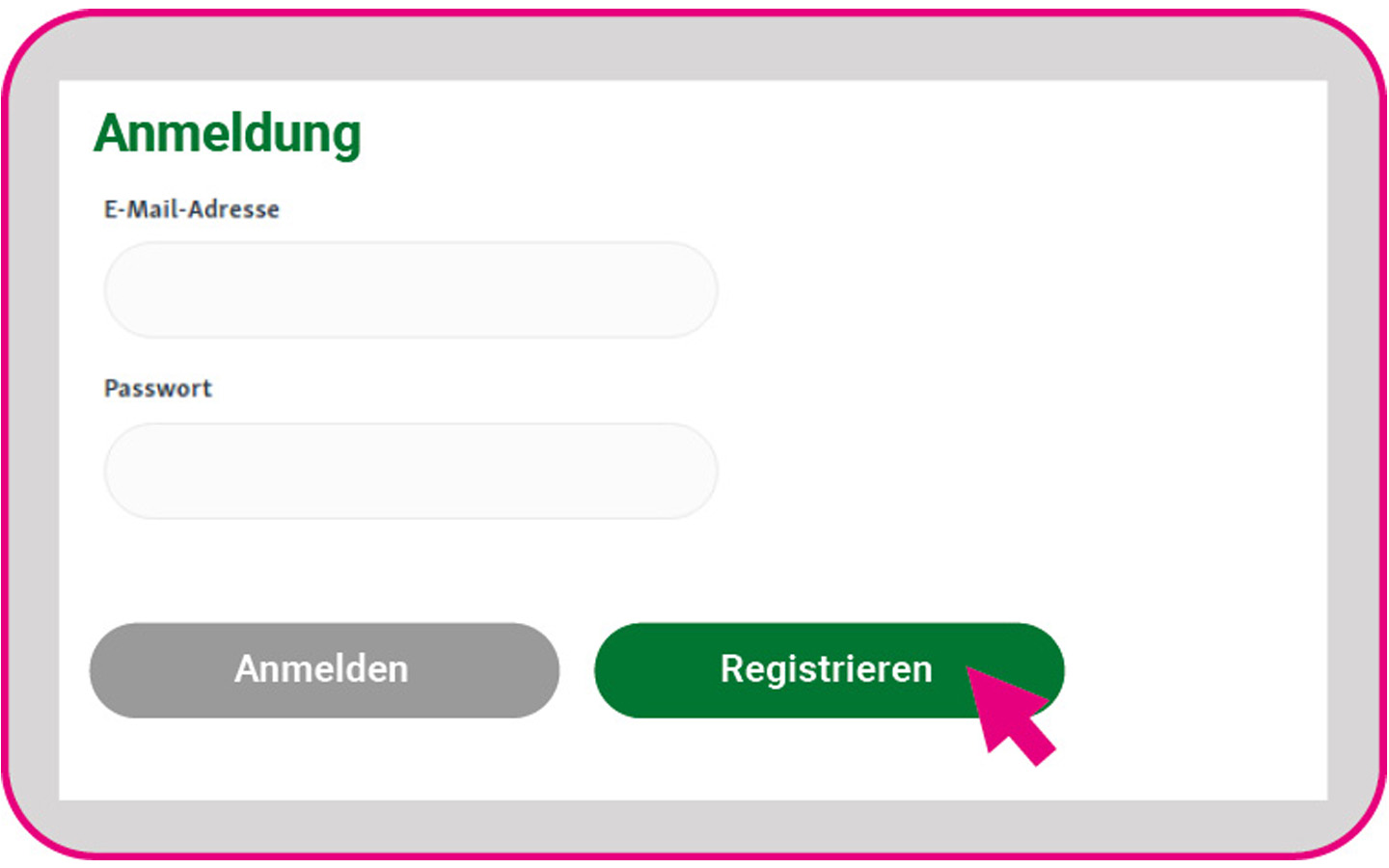 Schritt 1 Anmeldemaske