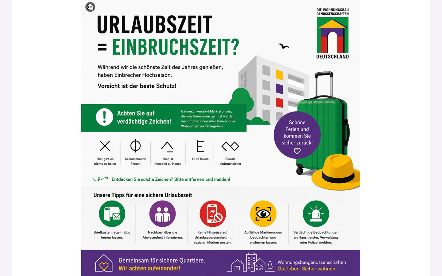 Urlaubszeit Einbruchszeit
