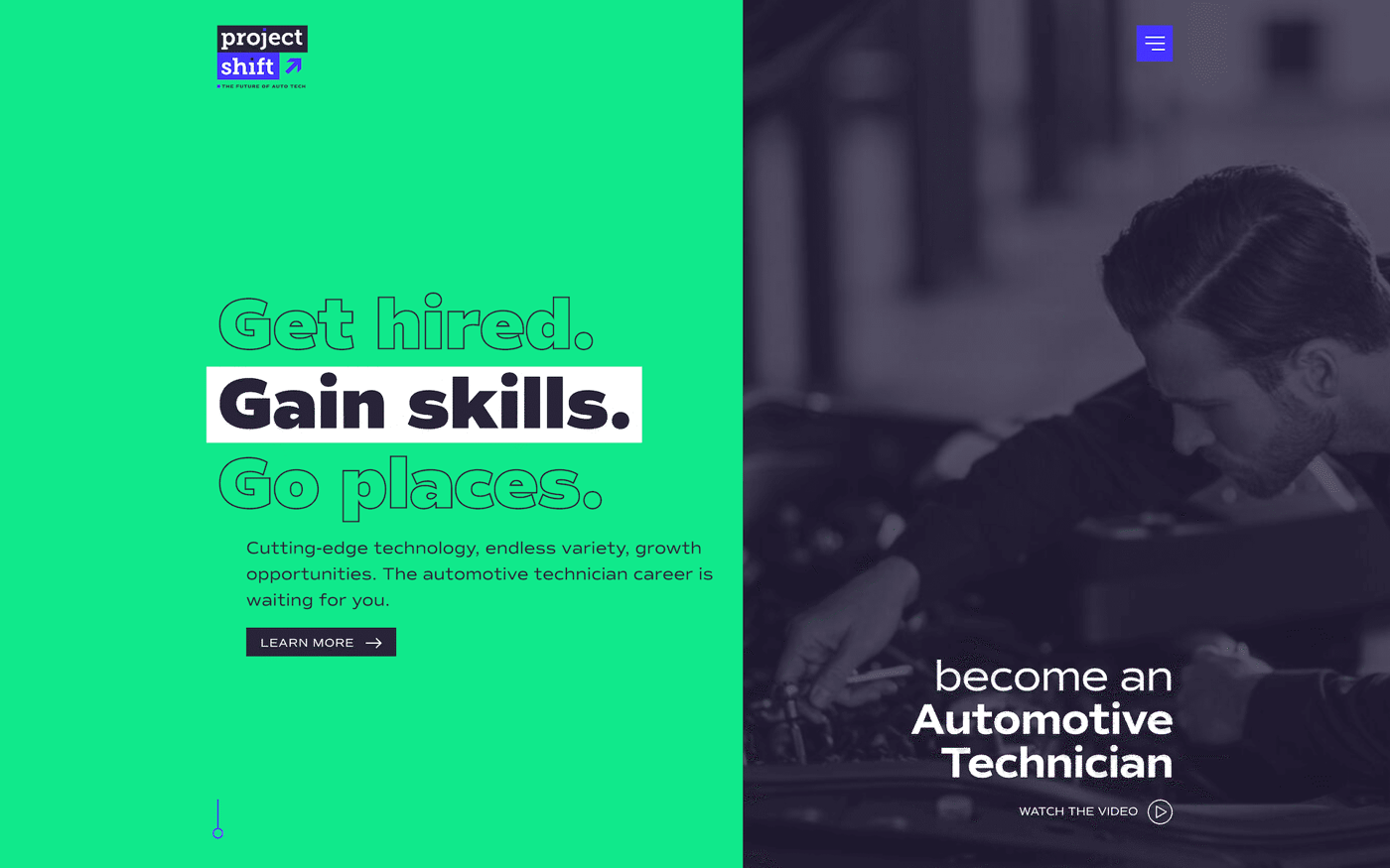 Project Shift homepage