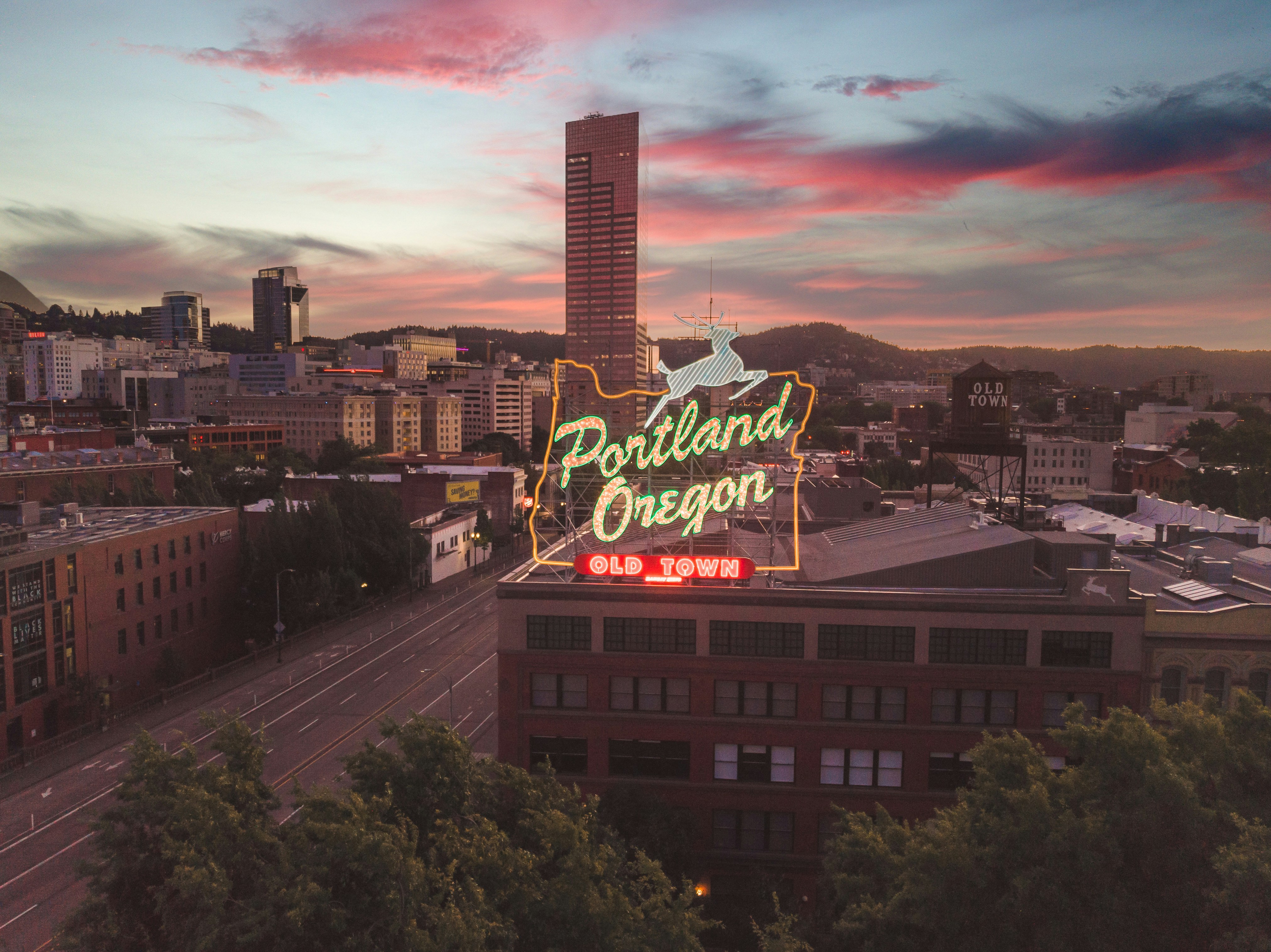 Portland zonsondergang