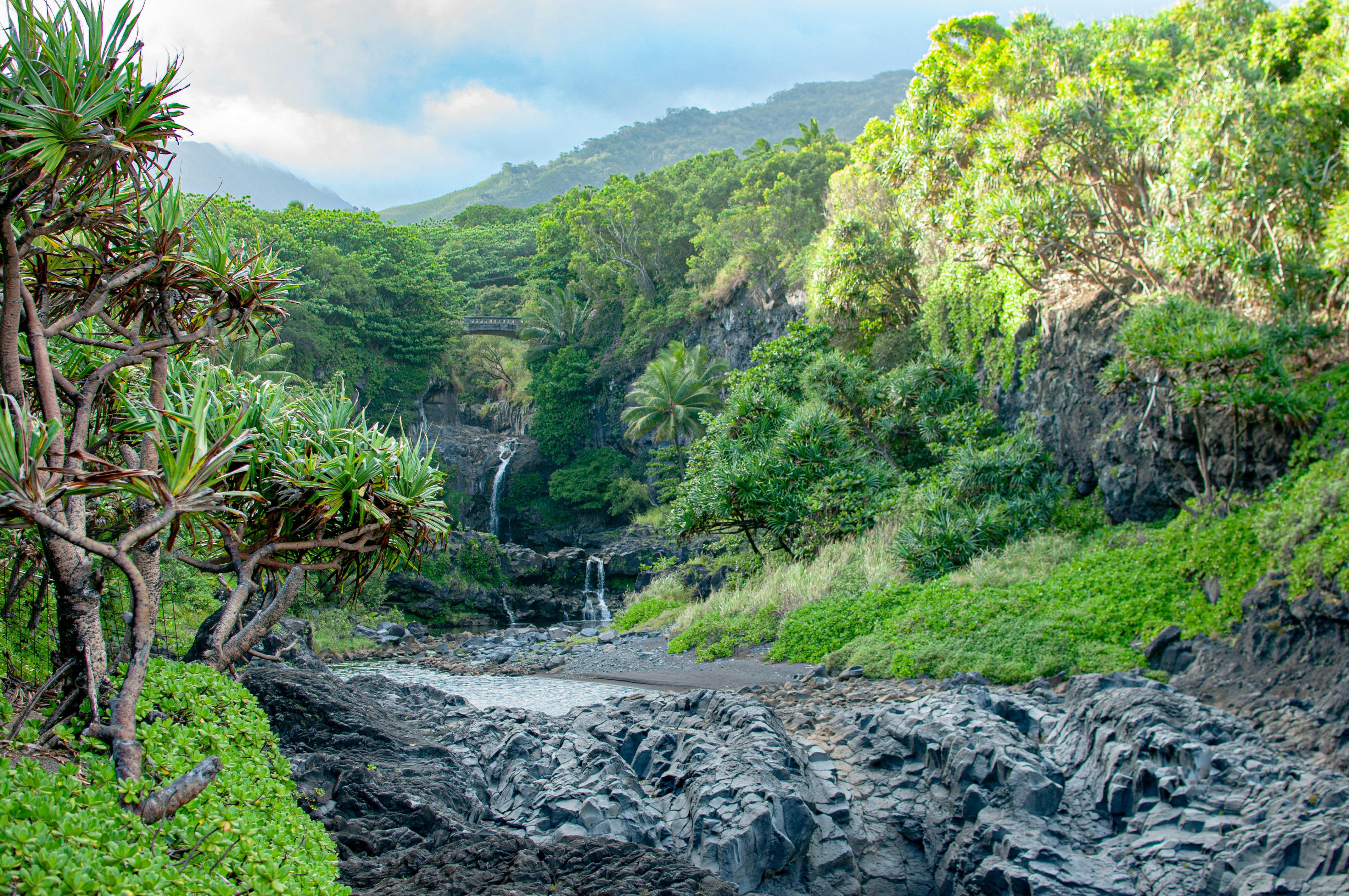 Maui haleakala national park seven pools waterfall