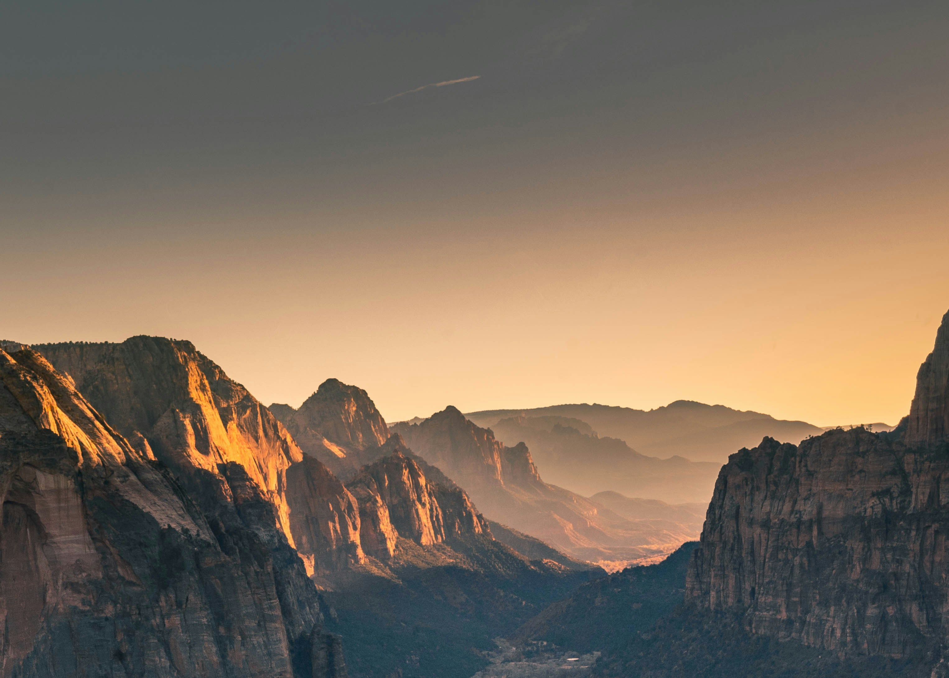 Zion national park zonsondergang