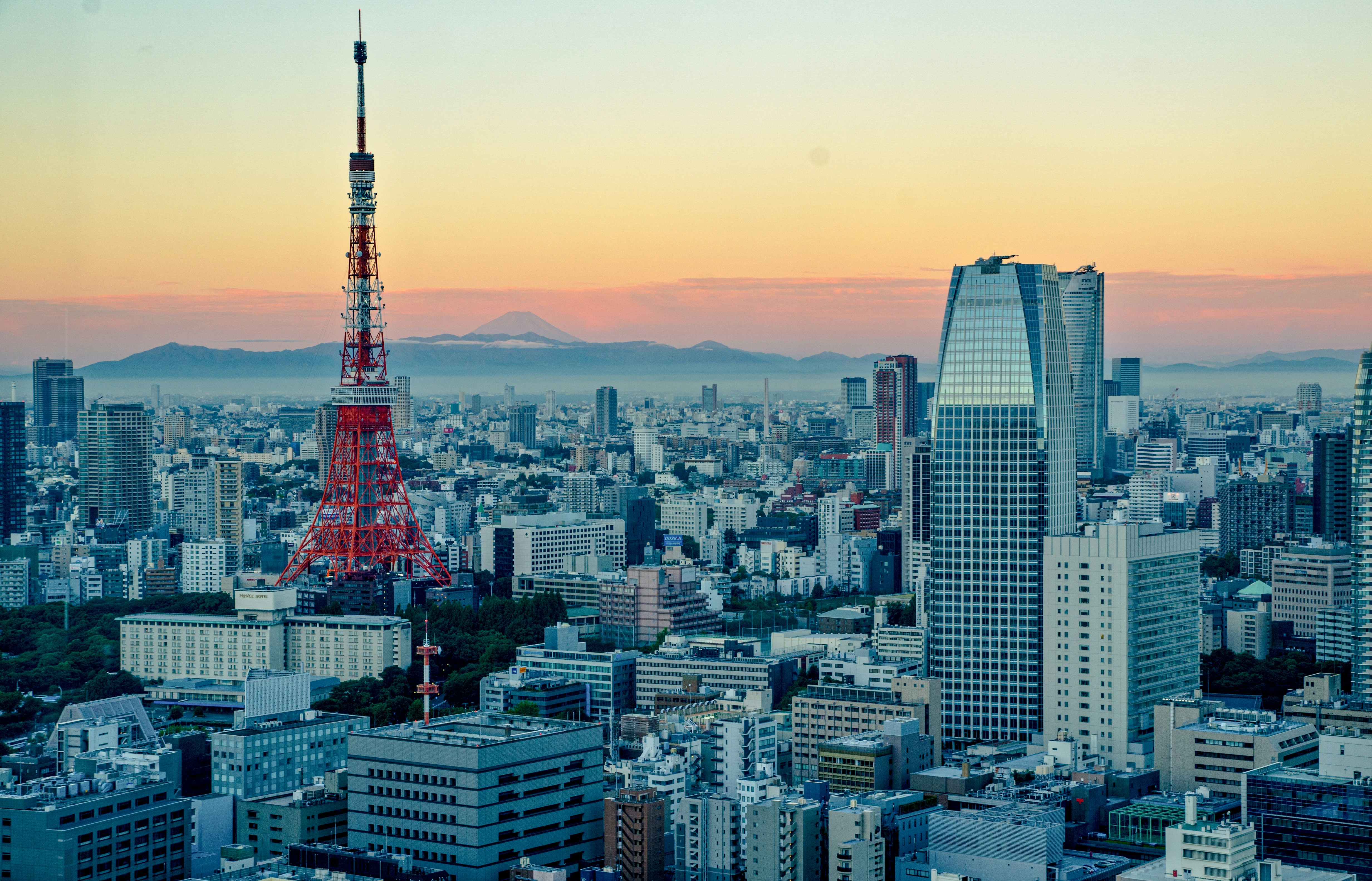 Japan tokyo tower mount fuji