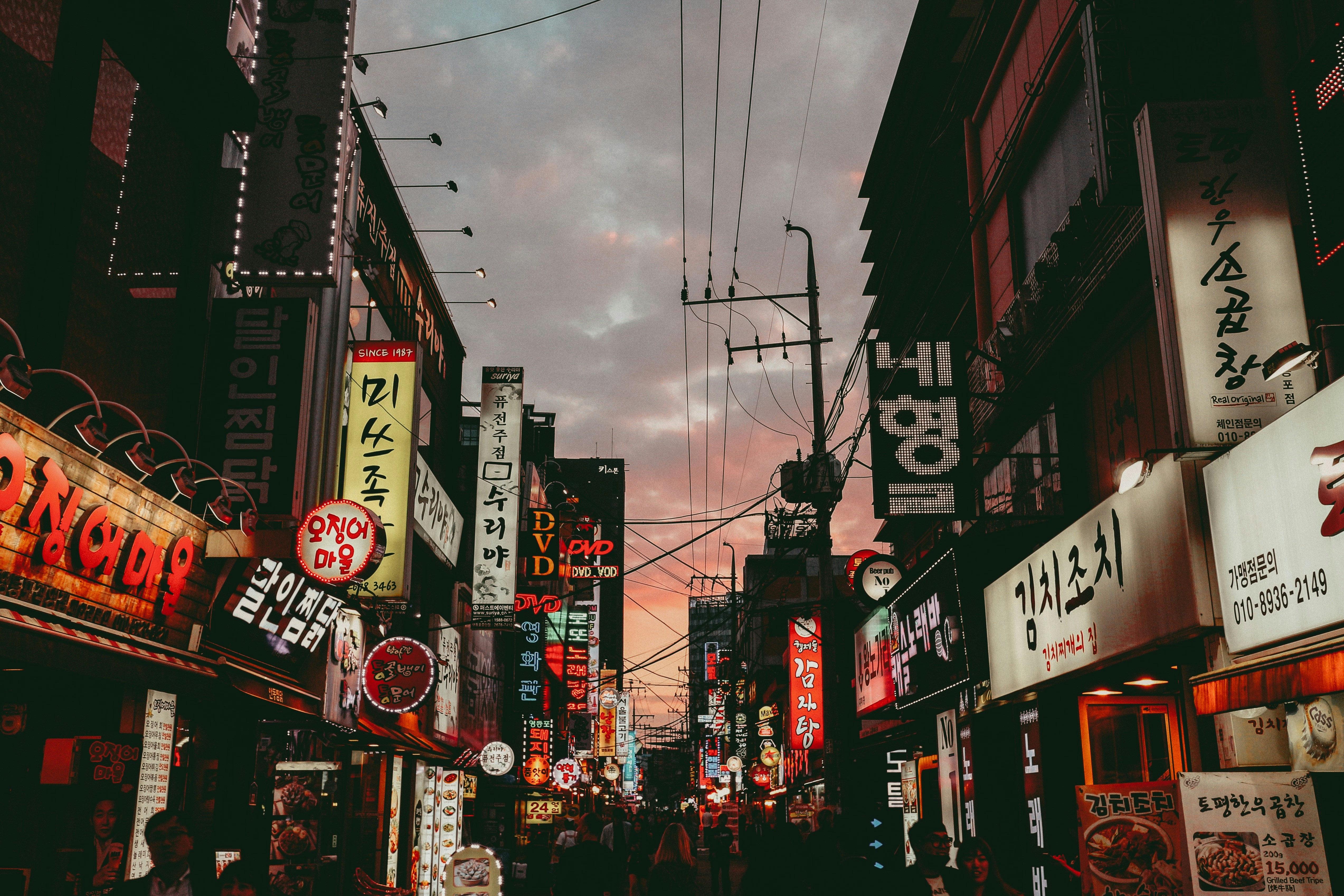 Seoul straat nacht